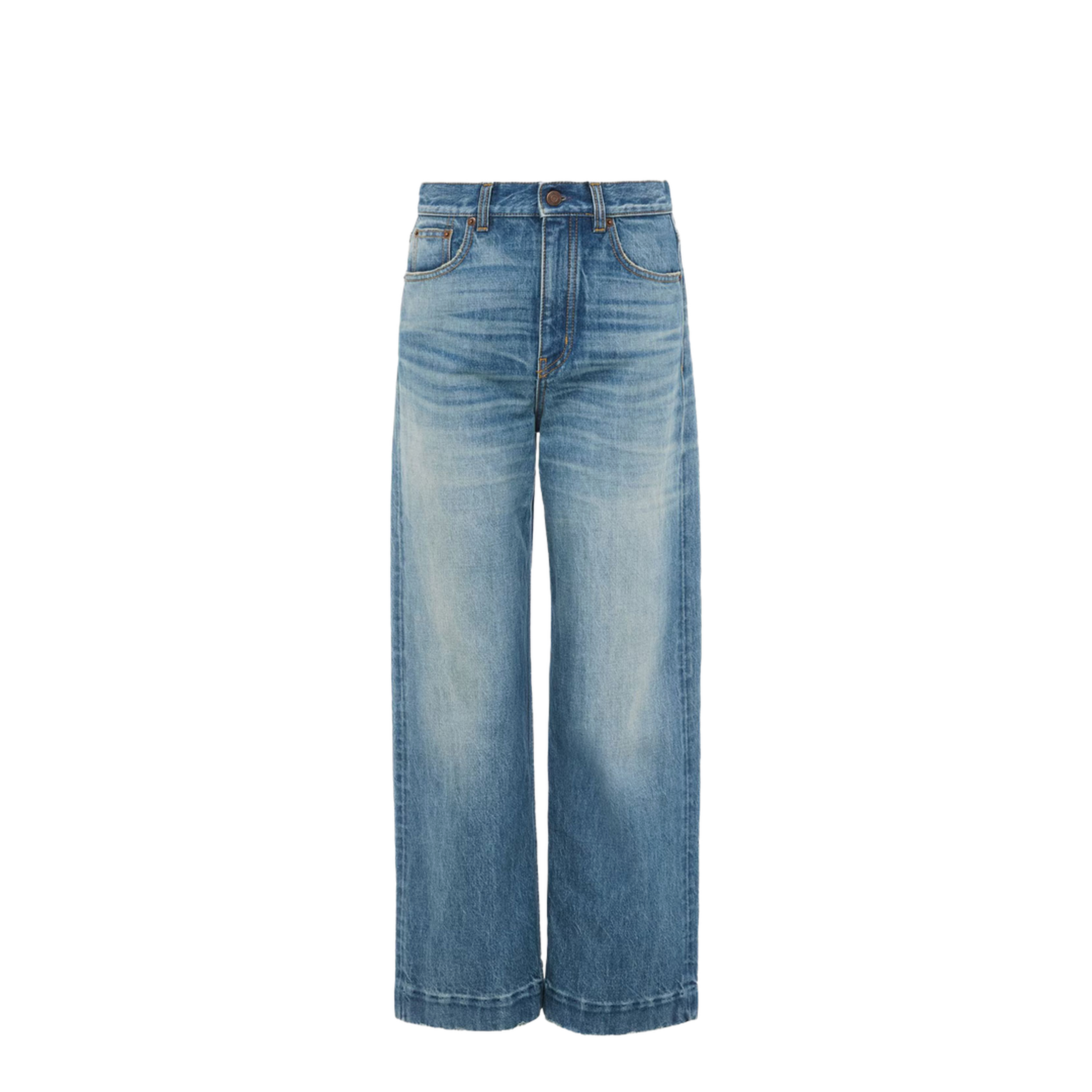 High-Rise Cropped Denim Jeans - Image 1