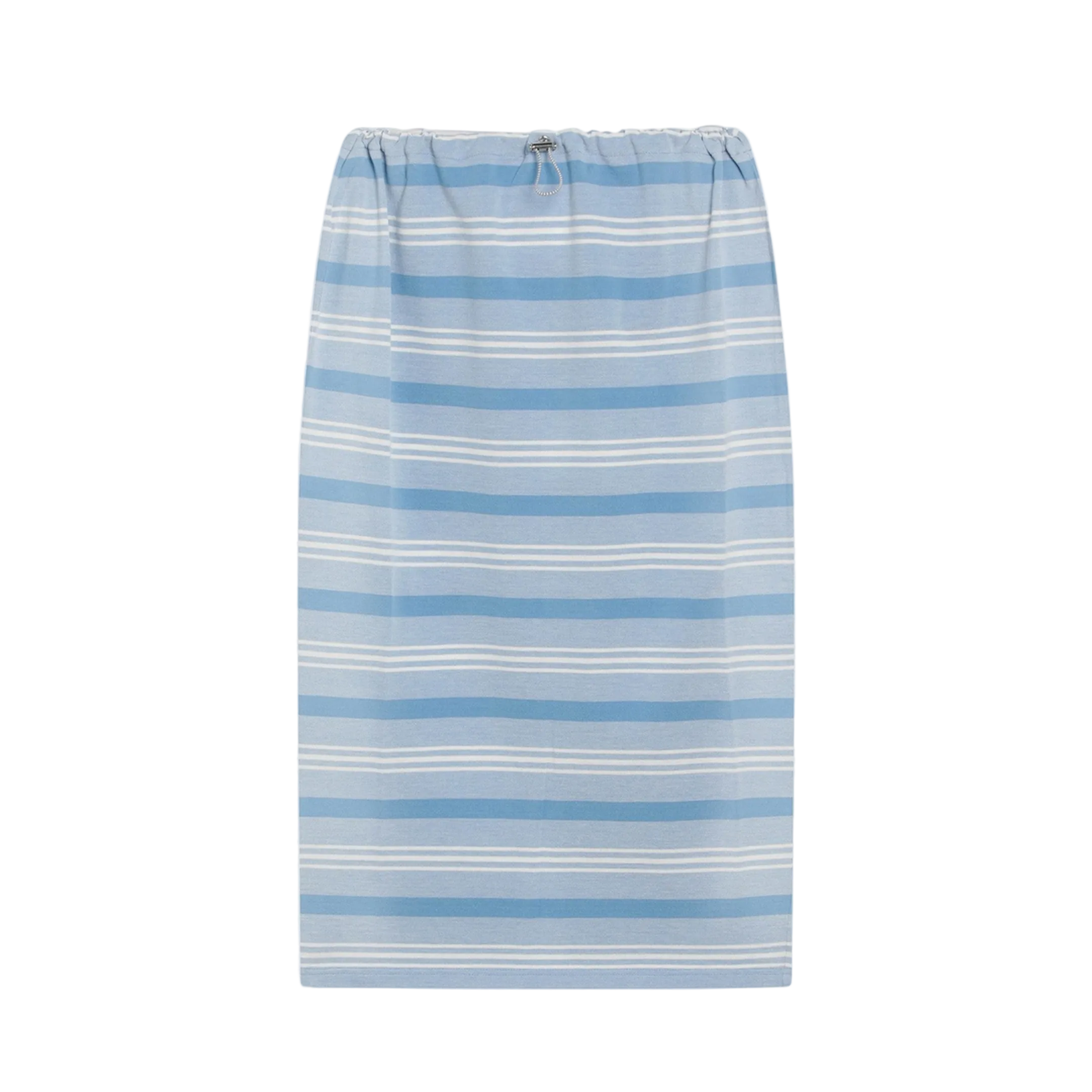 Midi Skirt in Striped Piquet Blue - Image 1