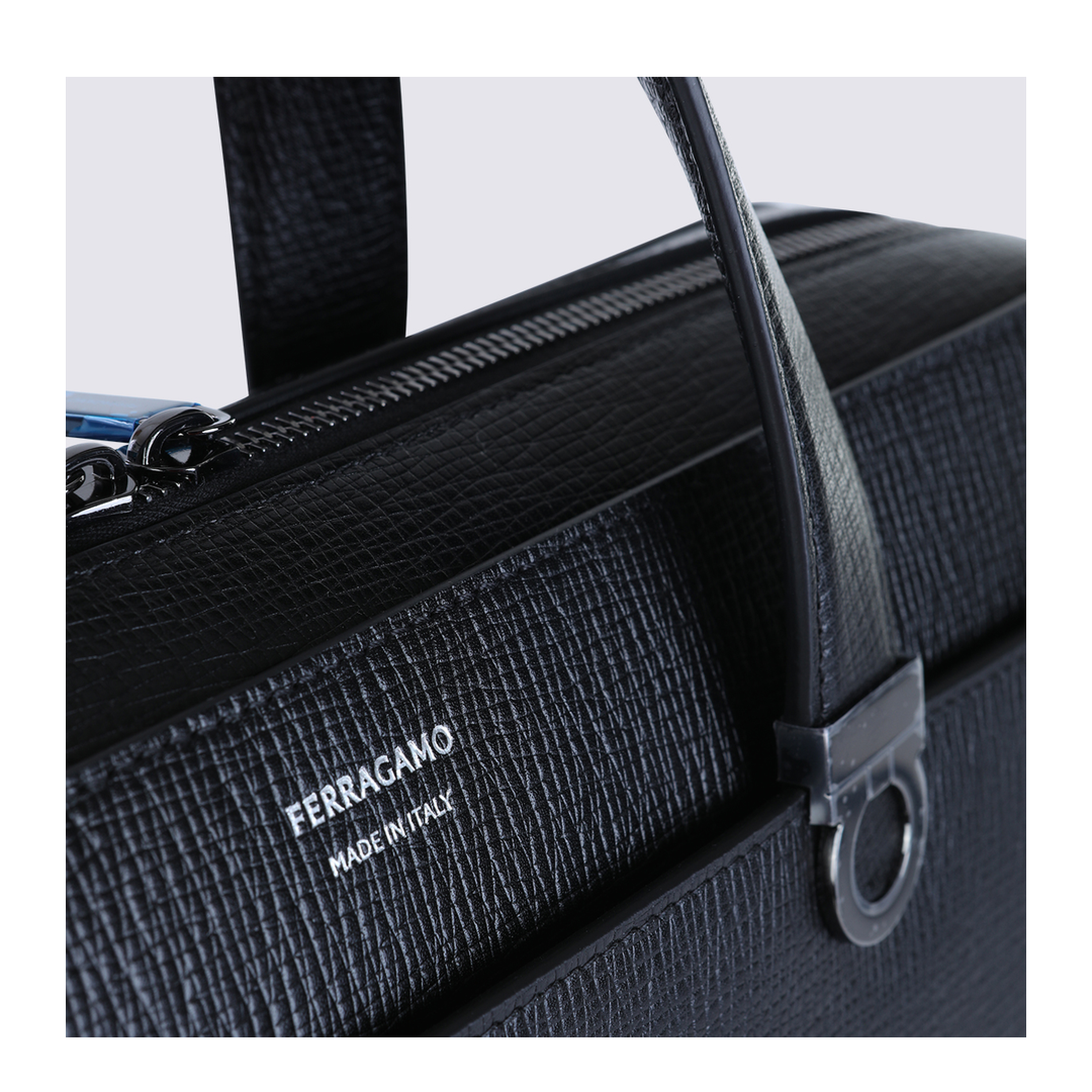Gancini Trading Hammered Calfskin Briefcase - Black - Image 7