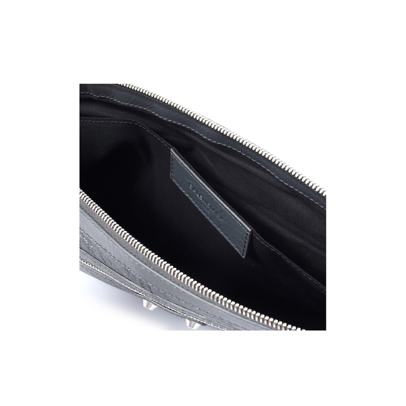 Dark Gray Zip Logo Clutch Bag - Image 4