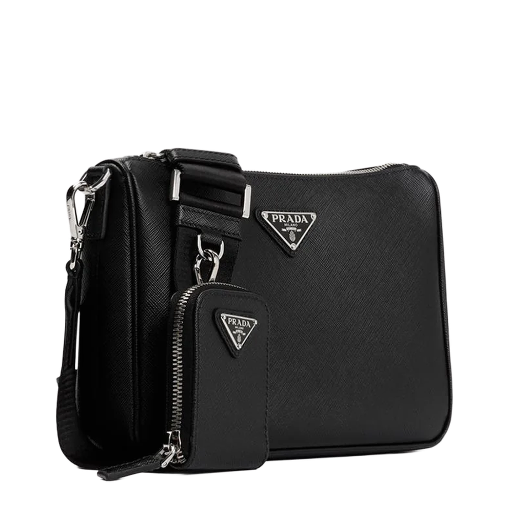 Saffiano Shoulder Bag Leather Black - Image 3