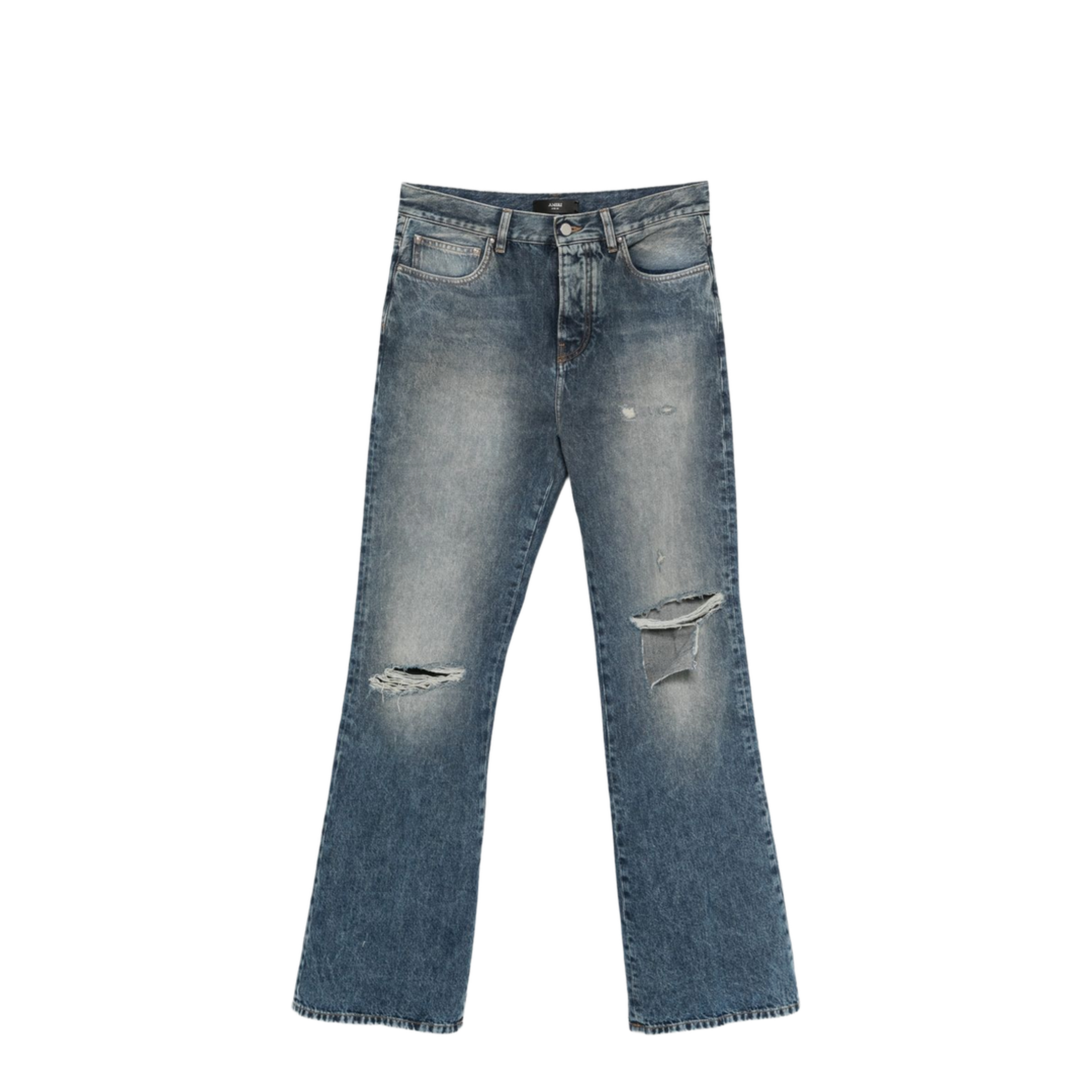 Ripped-Knees Bootcut Jeans - Image 1