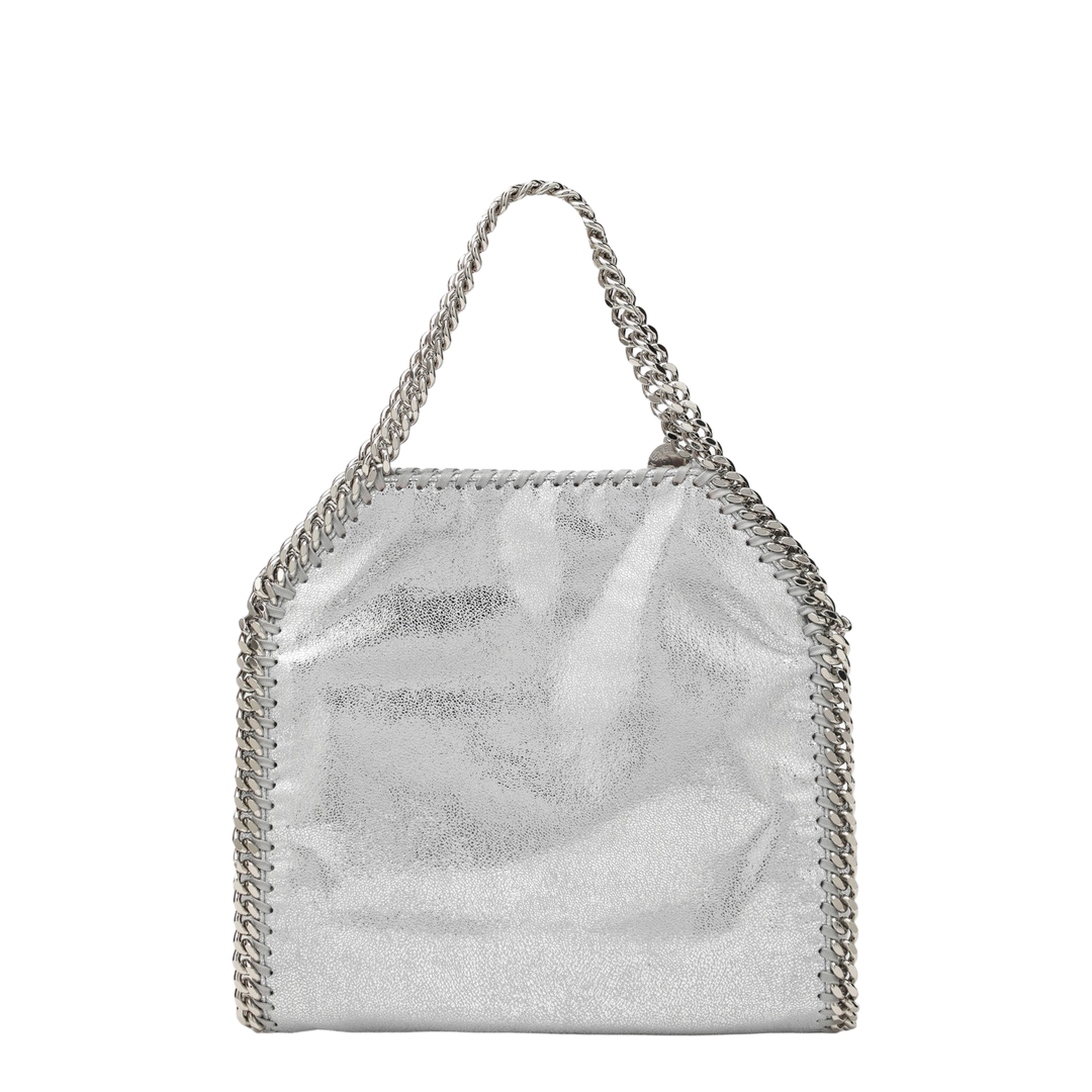 Falabella Mini Vegan Leather Tote Bag - Silver - Image 2