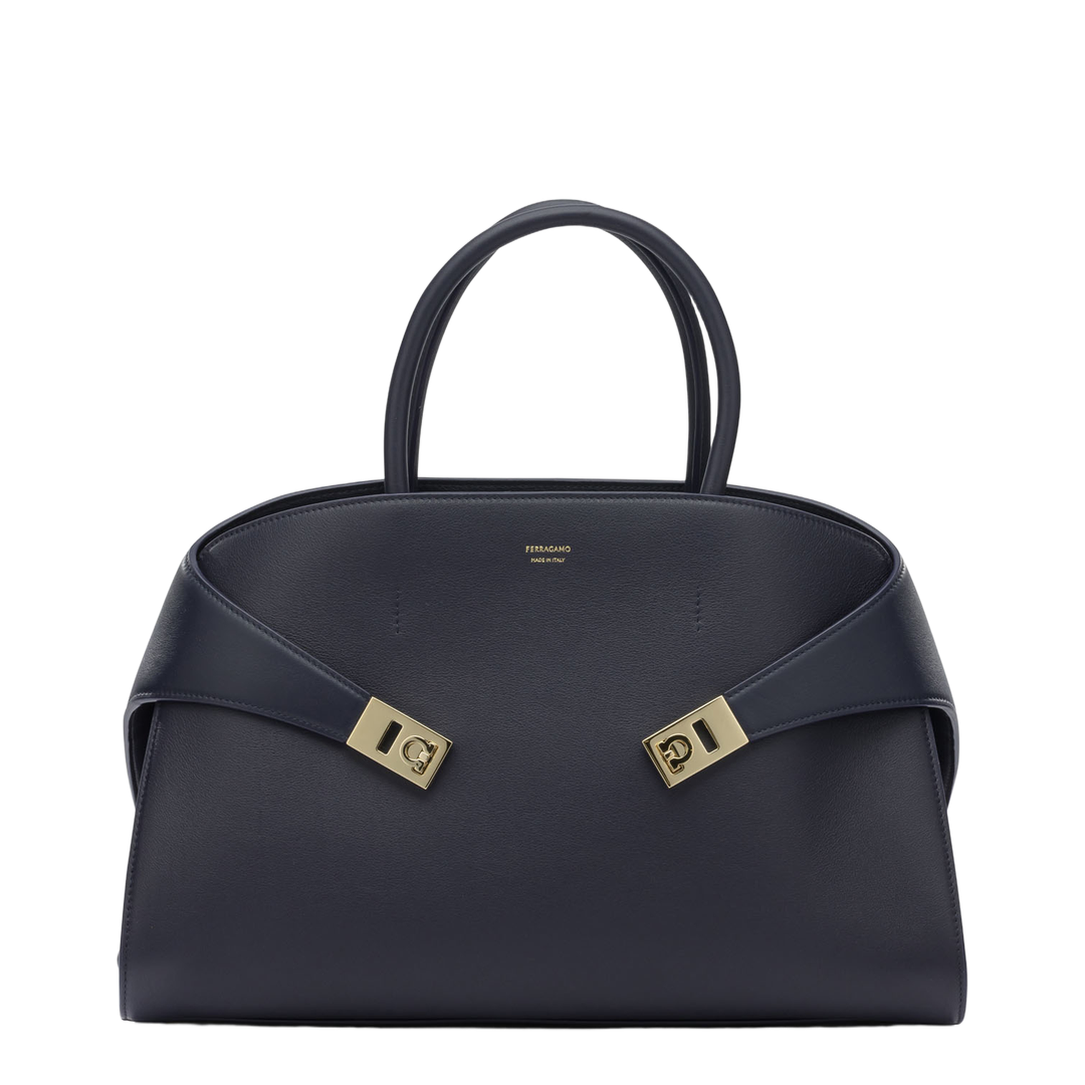 Hug Medium Calfskin Tote Bag - Navy - Image 1
