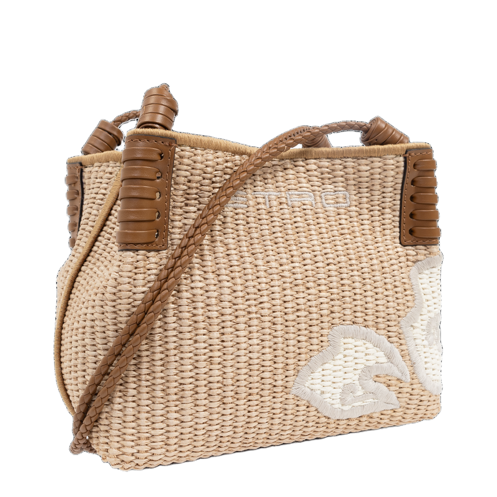 Tabby Booth Small Raffia Shoulder Bag - Cream - Image 4