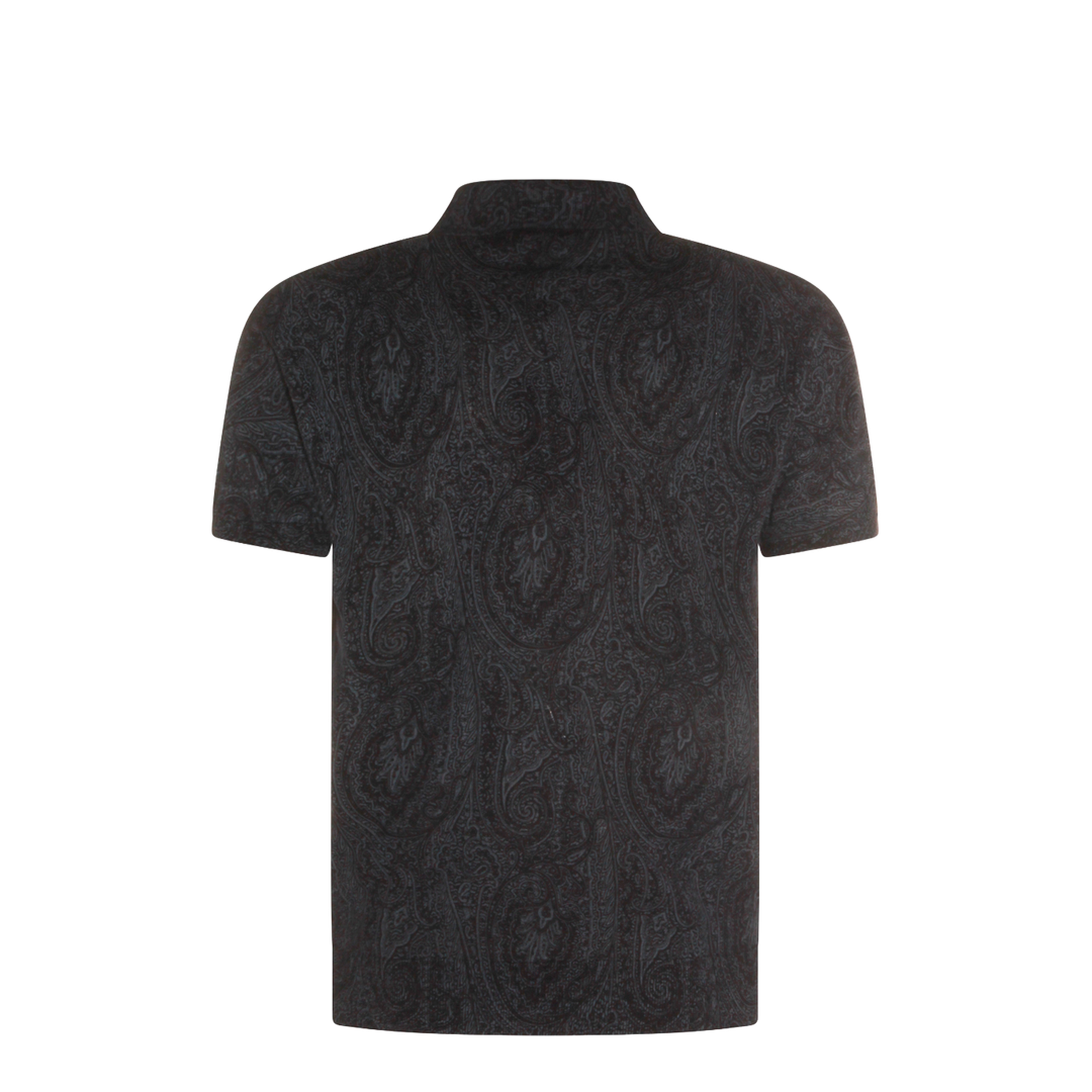 Men's Pattern Polo Shirt Blue - Image 3