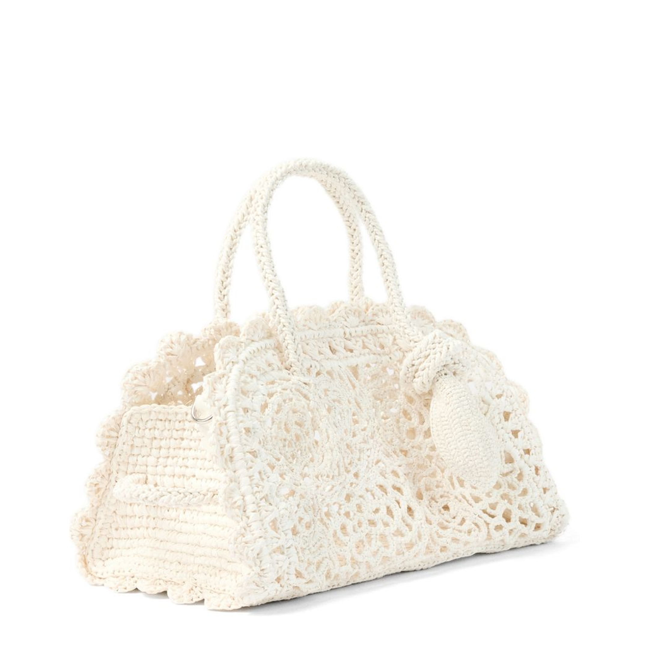 Turismo Small Crochet Shoulder Bag - White - Image 2