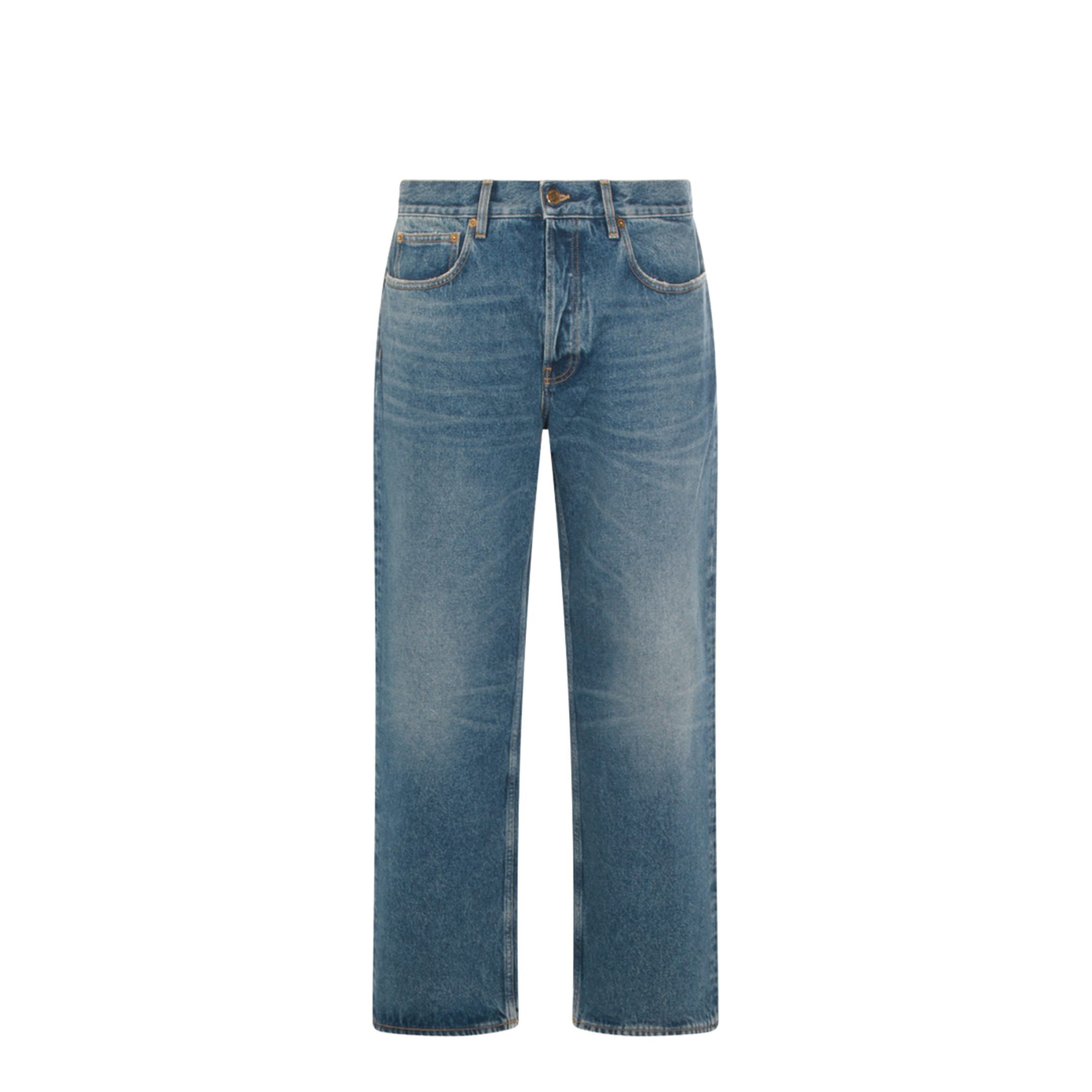 Blue Medium Wash Loose Jeans - Image 1