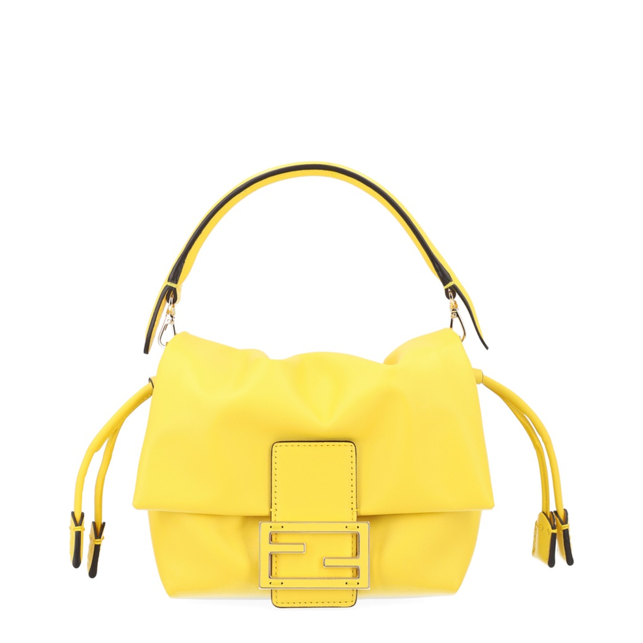 Mamma Baguette Small Lamb Leather Handbag - Giallo - Image 1
