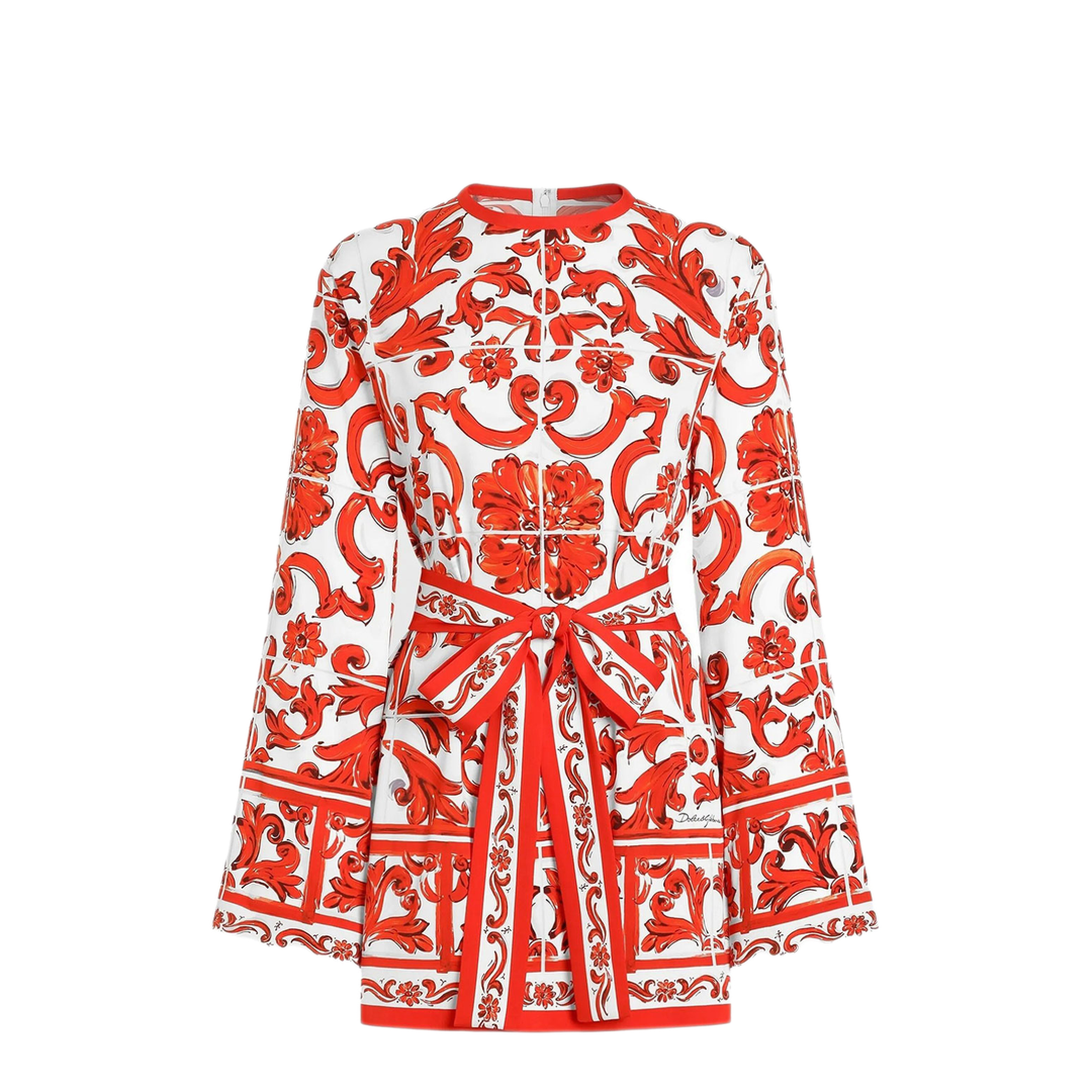 Majolica-Print Silk Charmeuse Shirt - Image 1