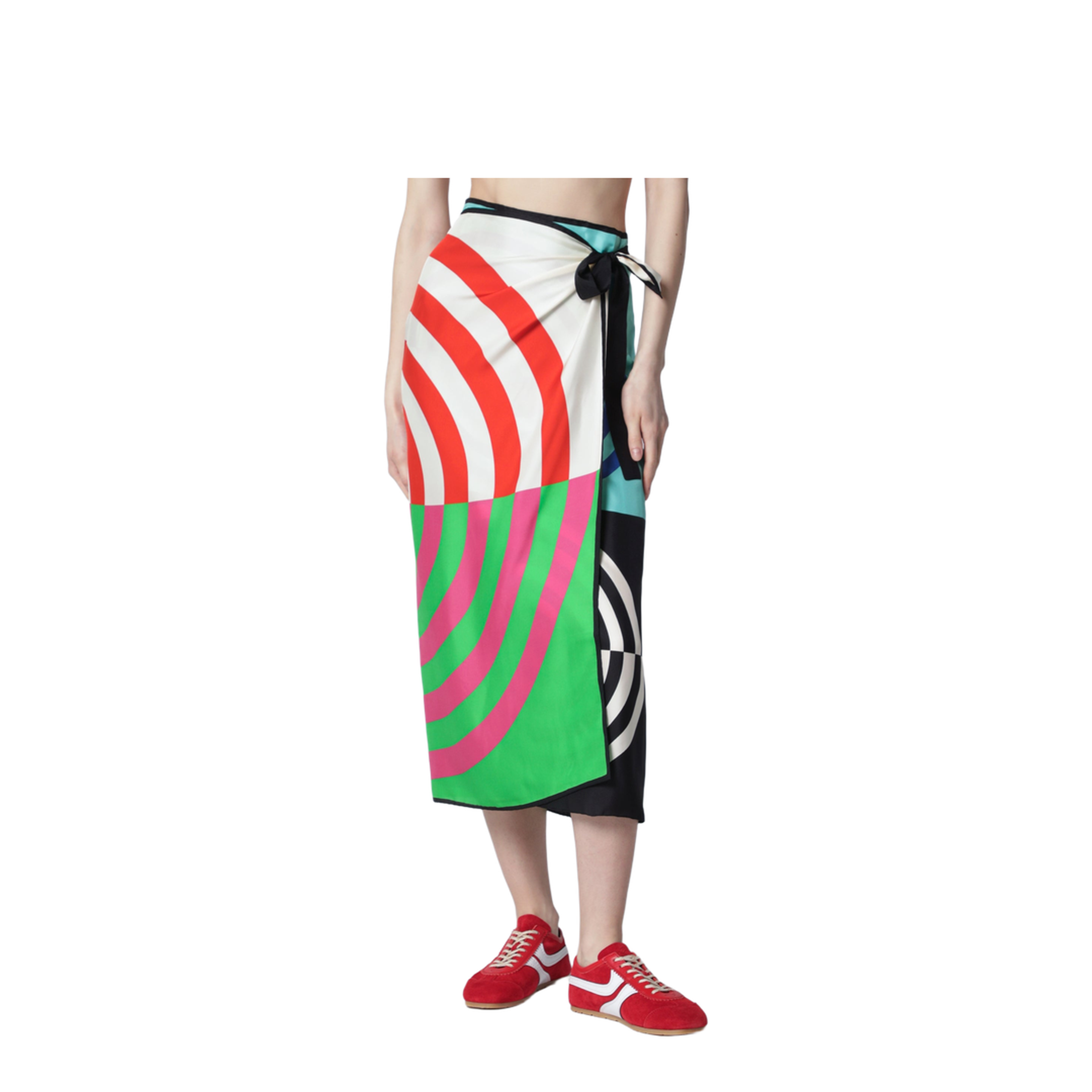 Multicolor Graphic Print Silk Skirt - Image 1