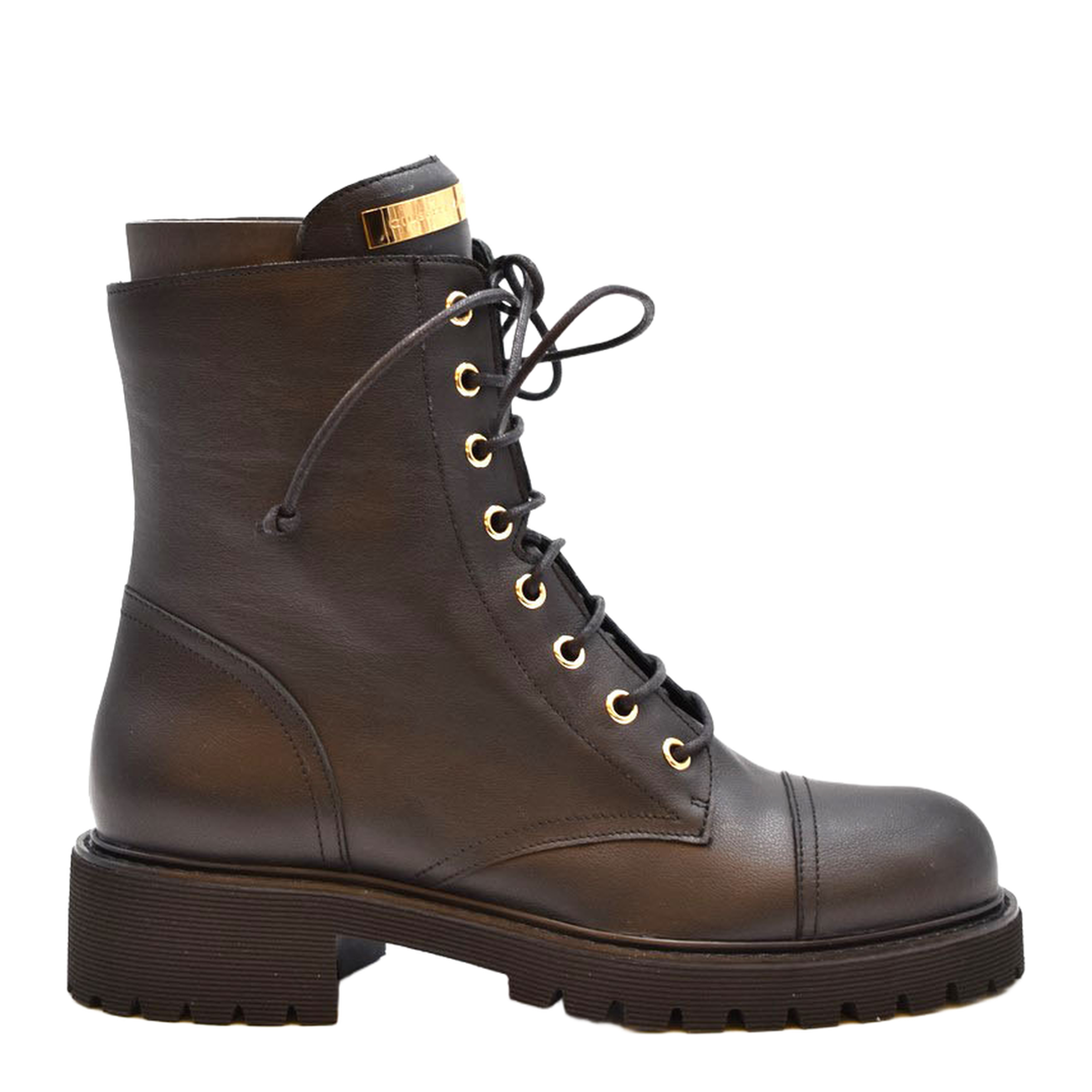 Black Leather Boots With Logo - Image 1