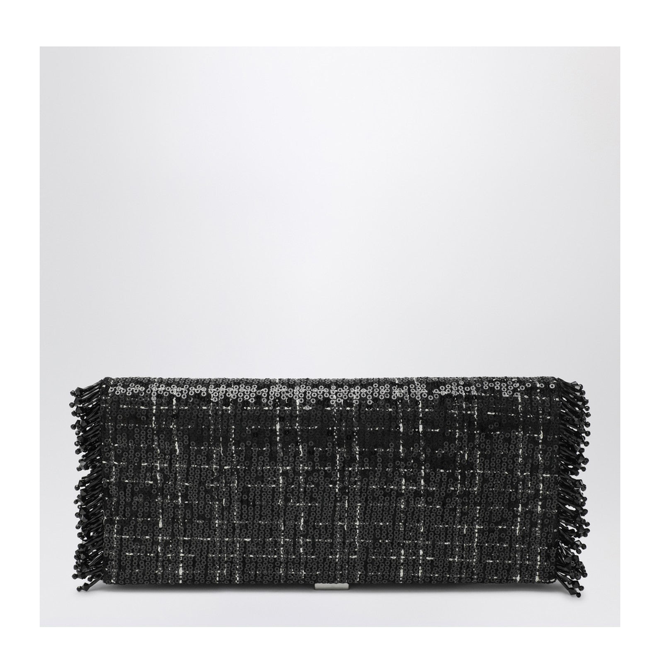 Pilgrim Sequin Tweed Clutch - Black - Image 2