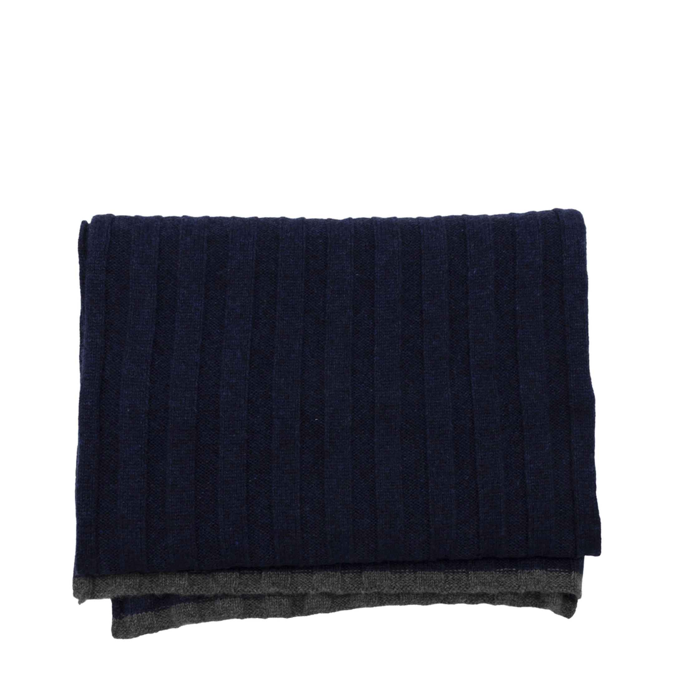 Cashmere Ribbed Scarf - Blue - Image 4