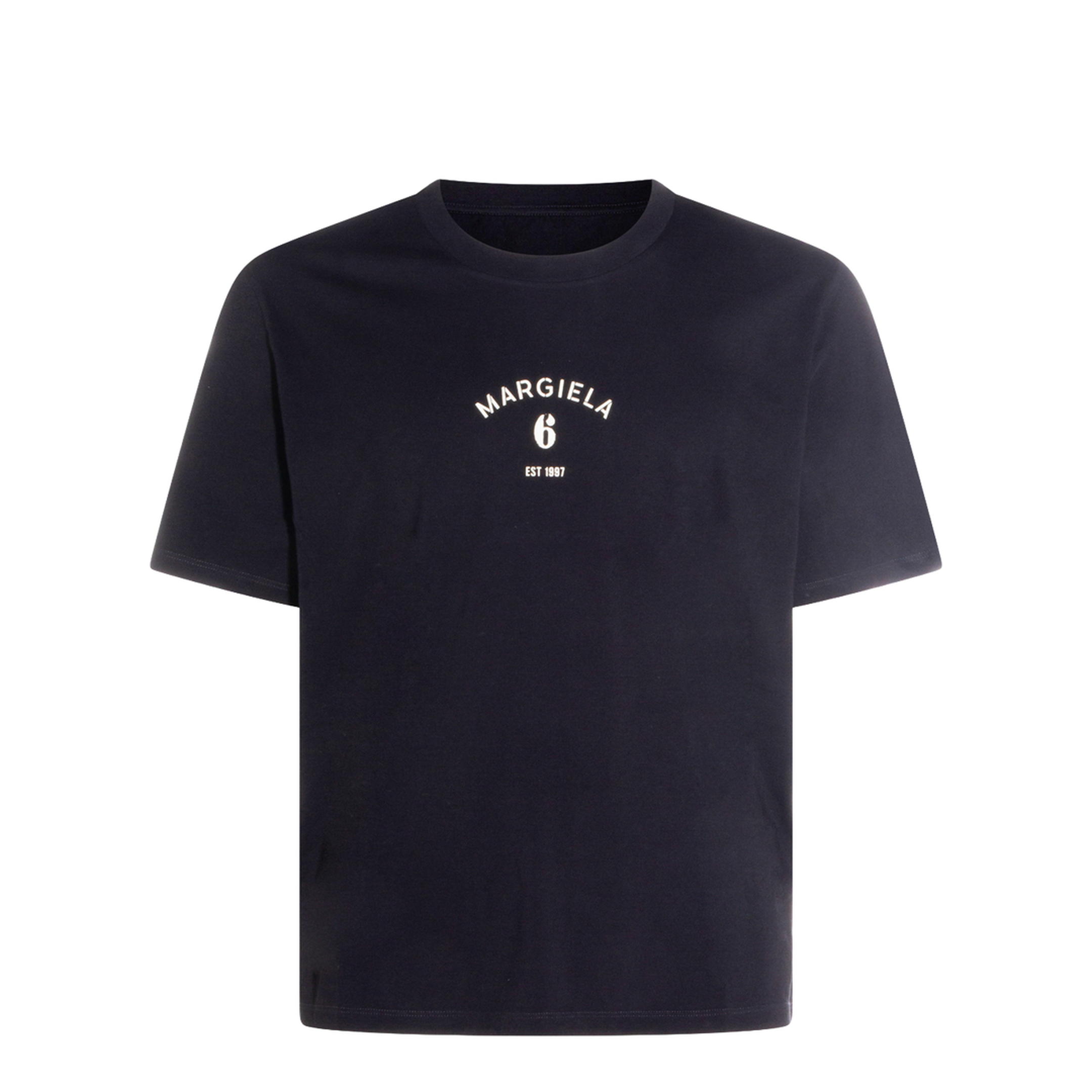 Black T-shirt with logo print - Image 1