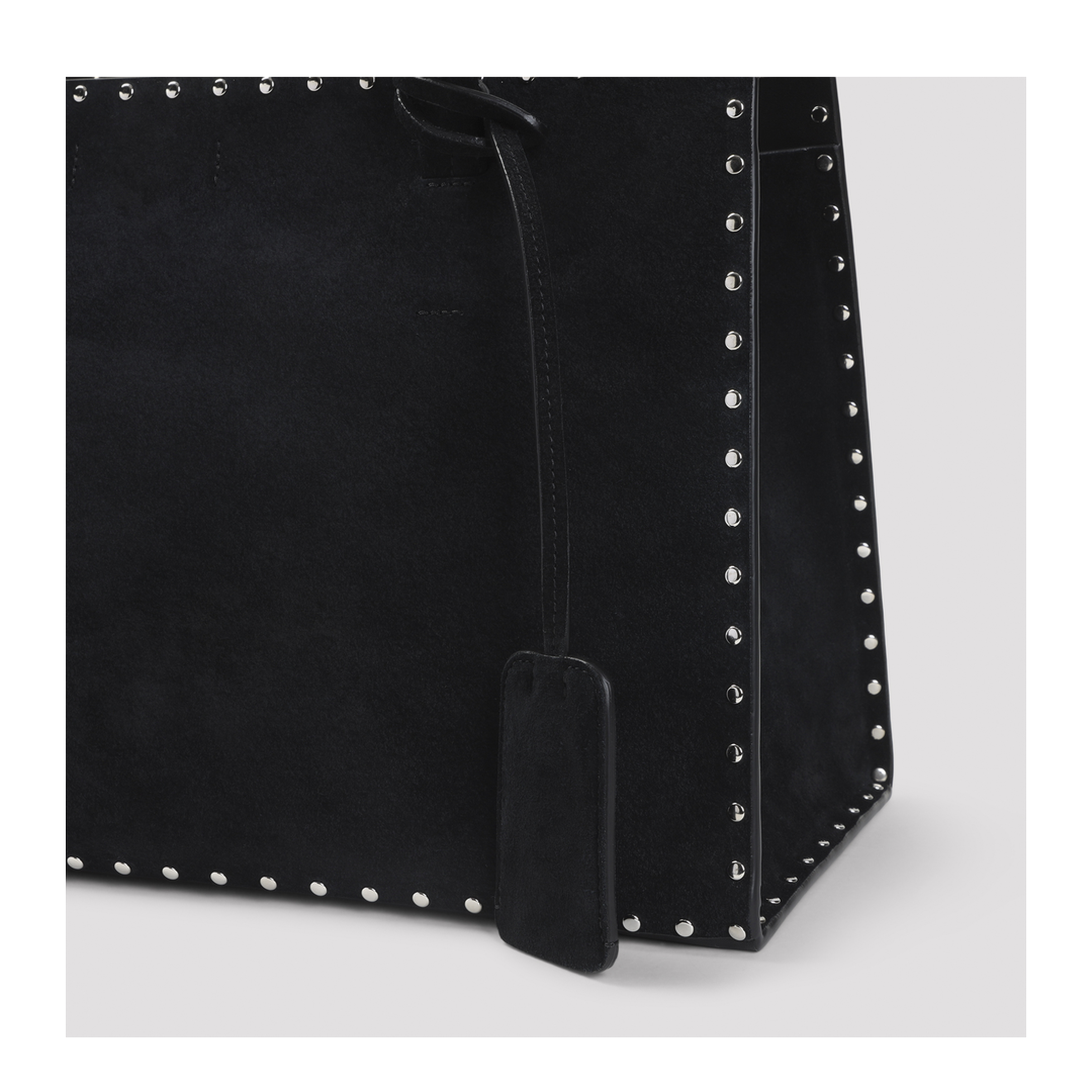 Stud Cabas Small Suede Tote - Black - Image 6