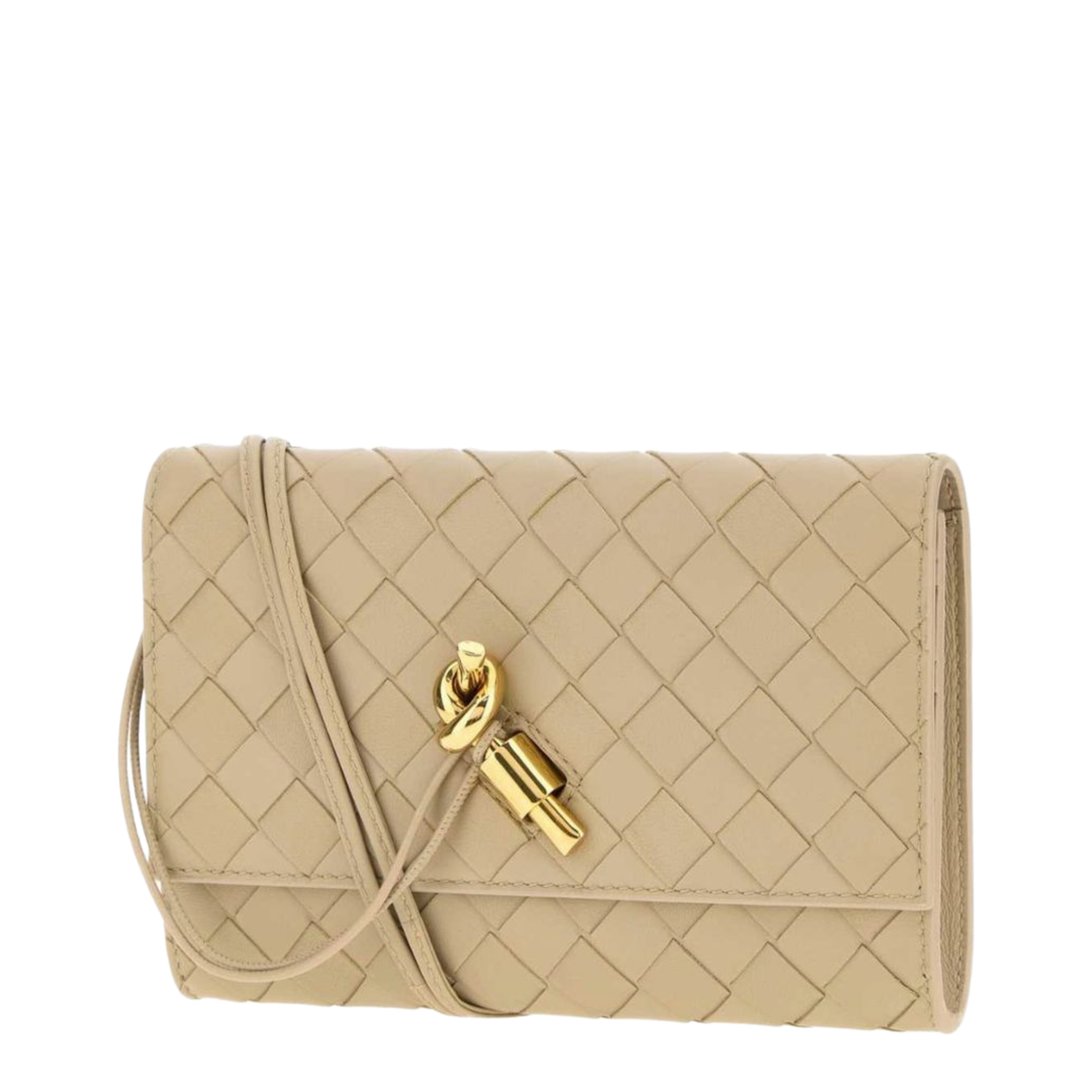 Andiamo Leather Pouch On Strap - Ecru - Image 3