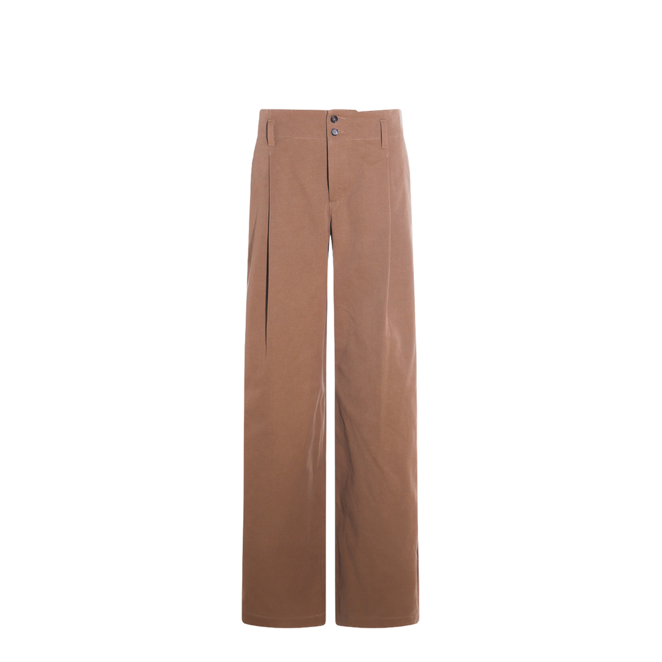 High-rise wide-leg pants in cotton canvas - Image 1