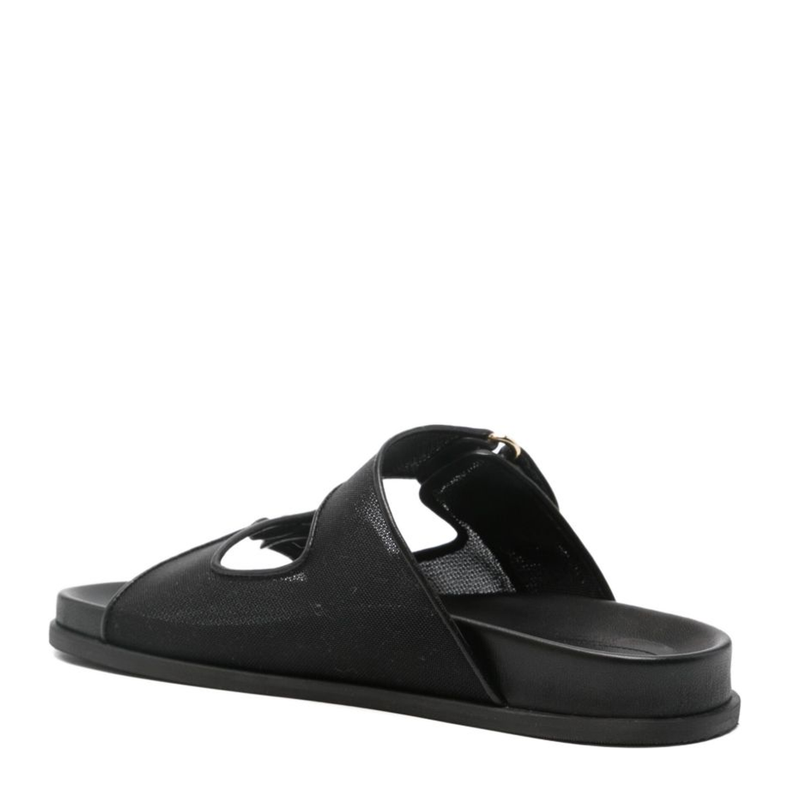 Fayence Sandal Black Mesh and Patent Leather Sandals - Image 3