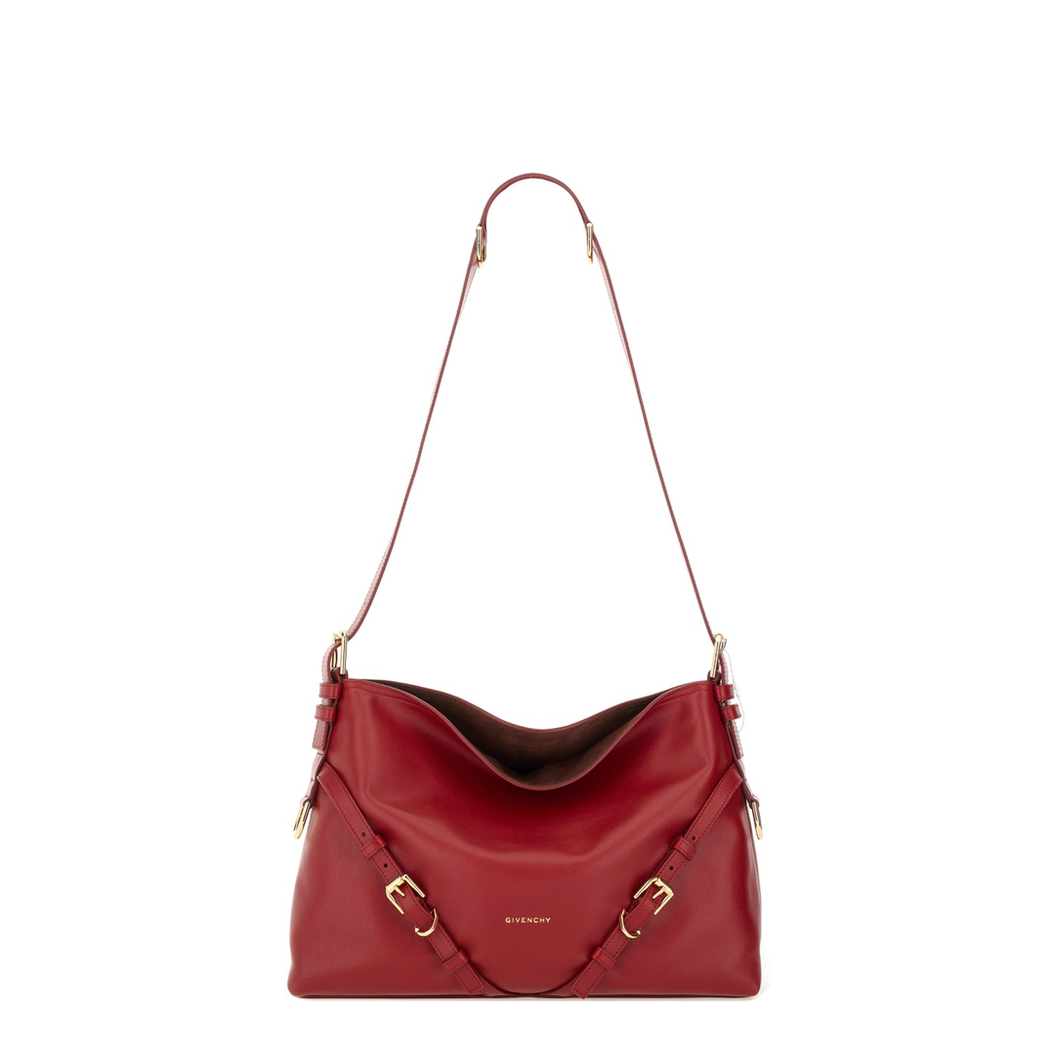 Voyou Medium Calfskin Crossbody - Dark Red - Image 1