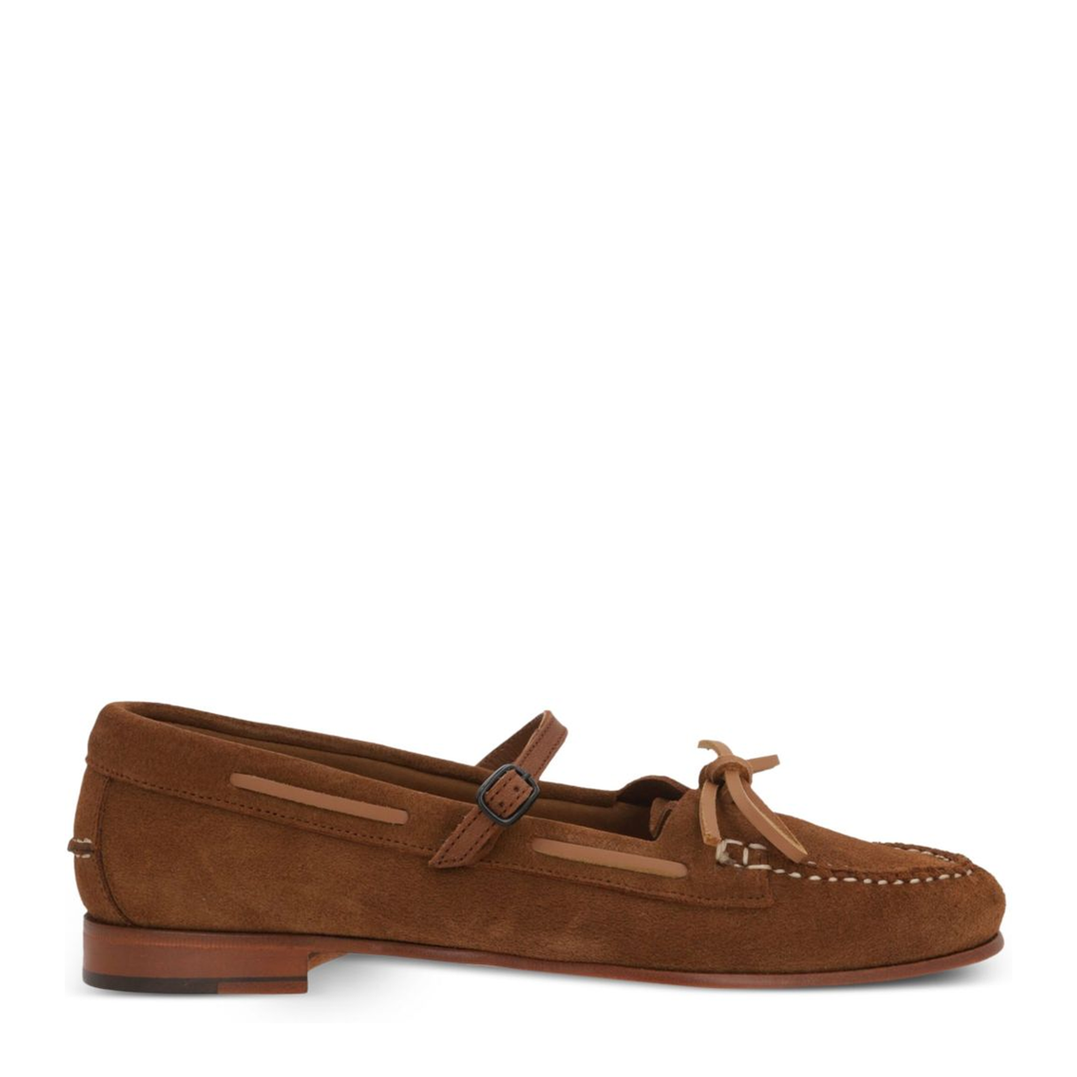 Flat Shoes Leather Brown - Image 1