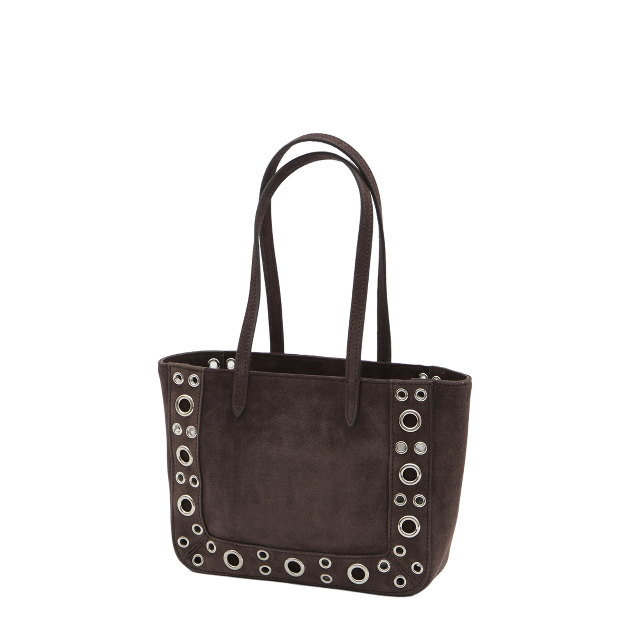 Nellcôte Mini Suede Calfskin Shopping Bag - Dark Brown - Image 2