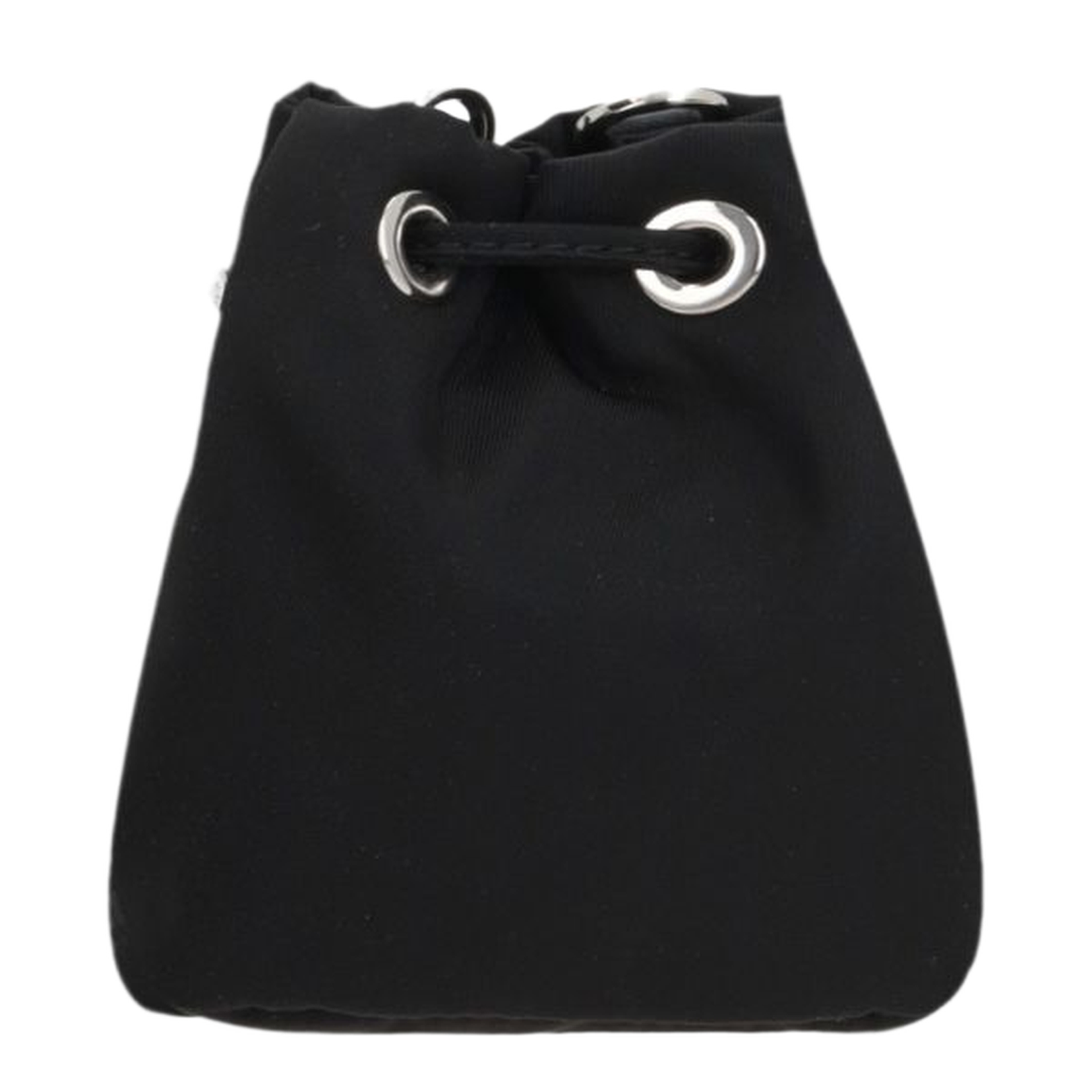 Crystal-Embellished Nylon Mini Bucket Pouch - Black - Image 2