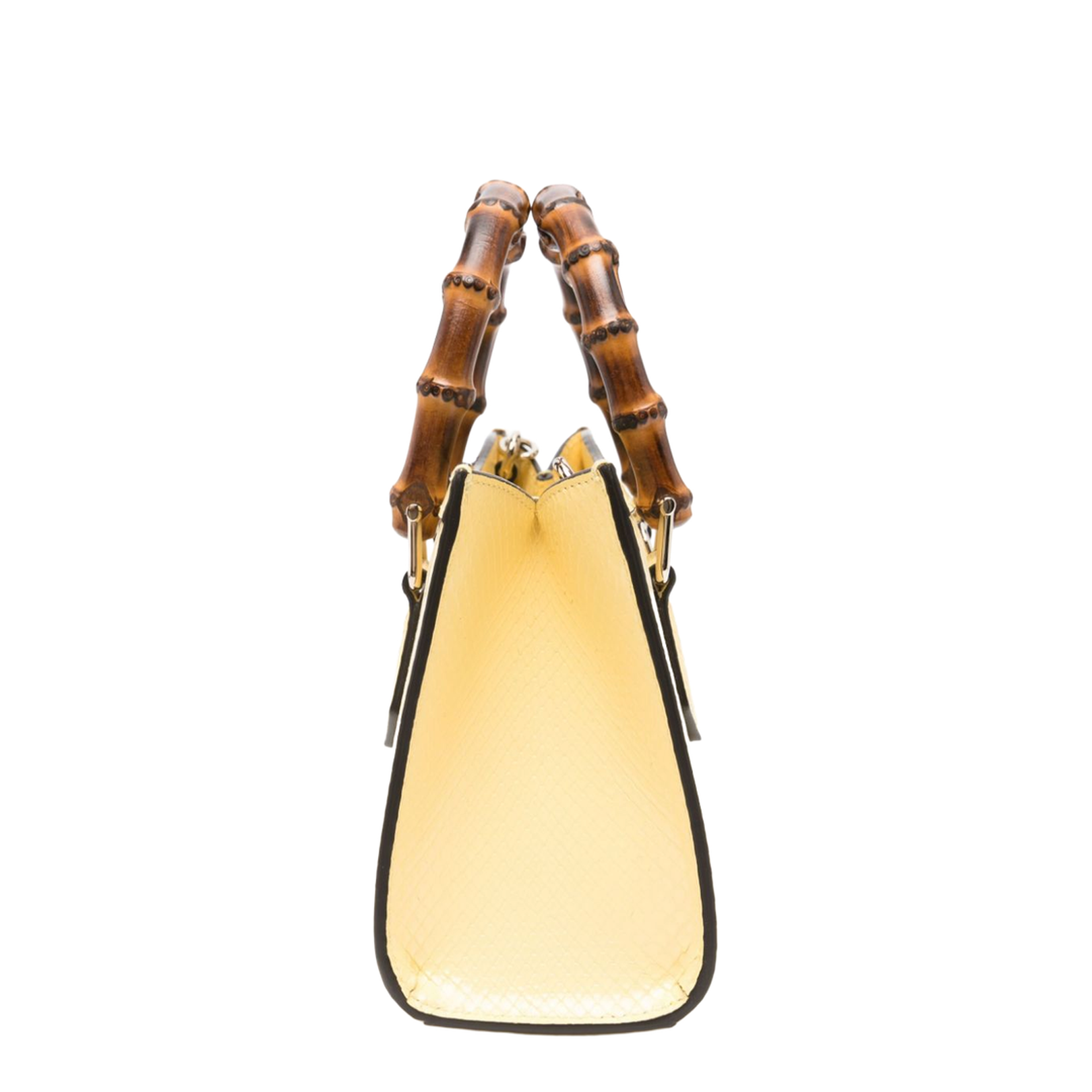 Diana Small Smooth Leather Tote - Light Yellow - Image 2