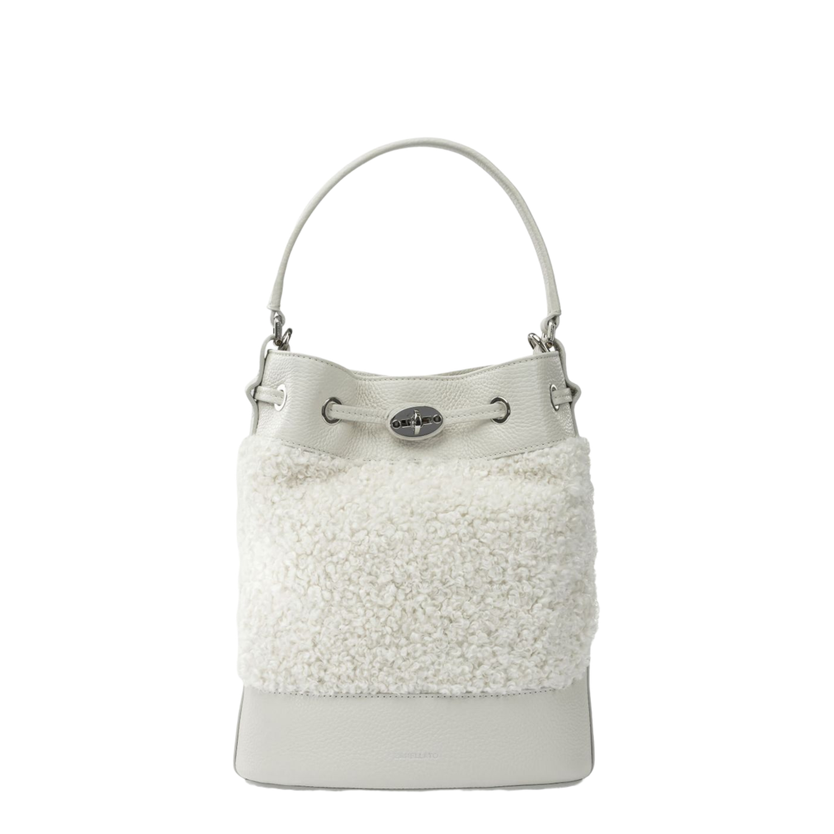 Mondà Small Leather Bucket Bag - White Latte - Image 1