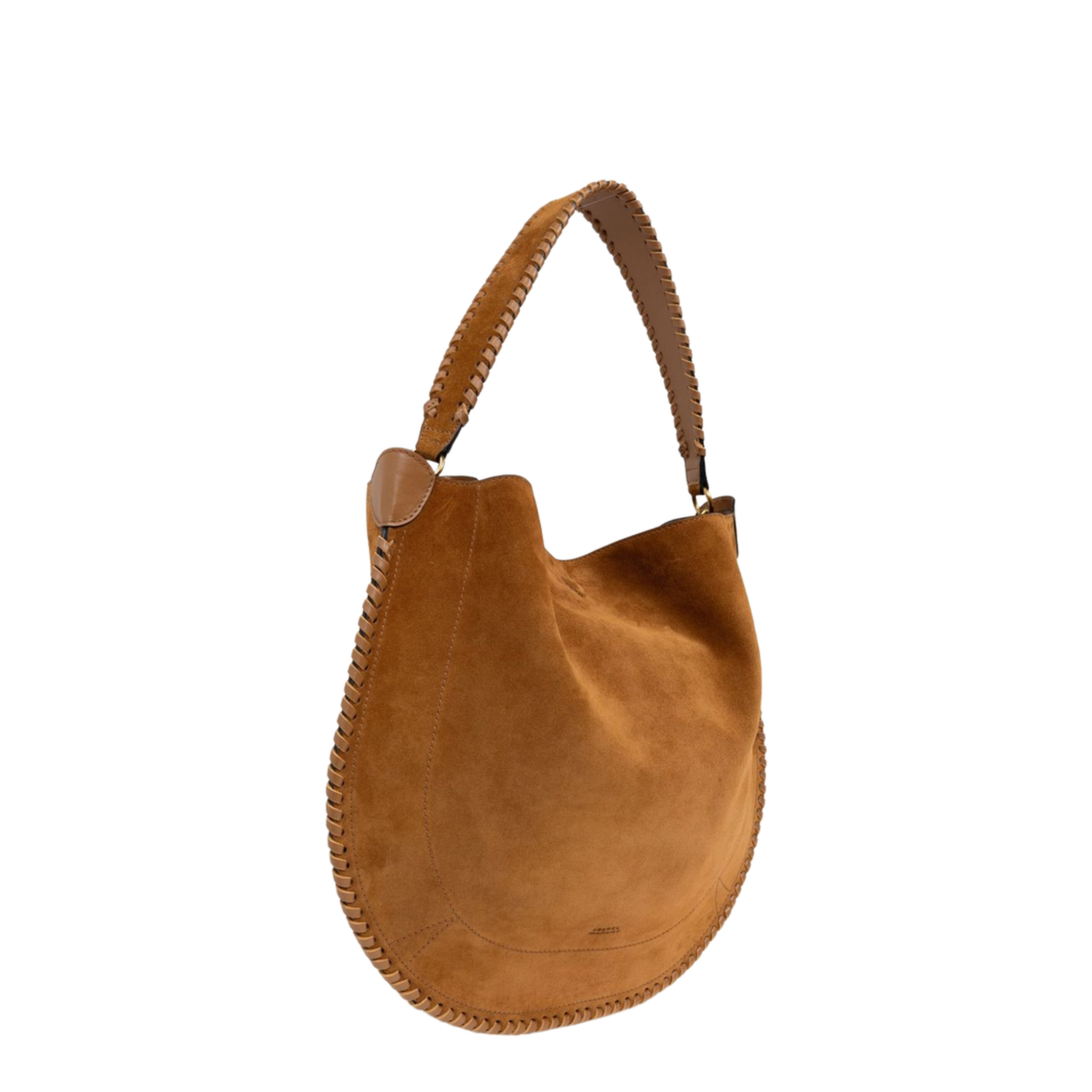 Suede Calfskin Hobo Soft Bag - Cognac - Image 3