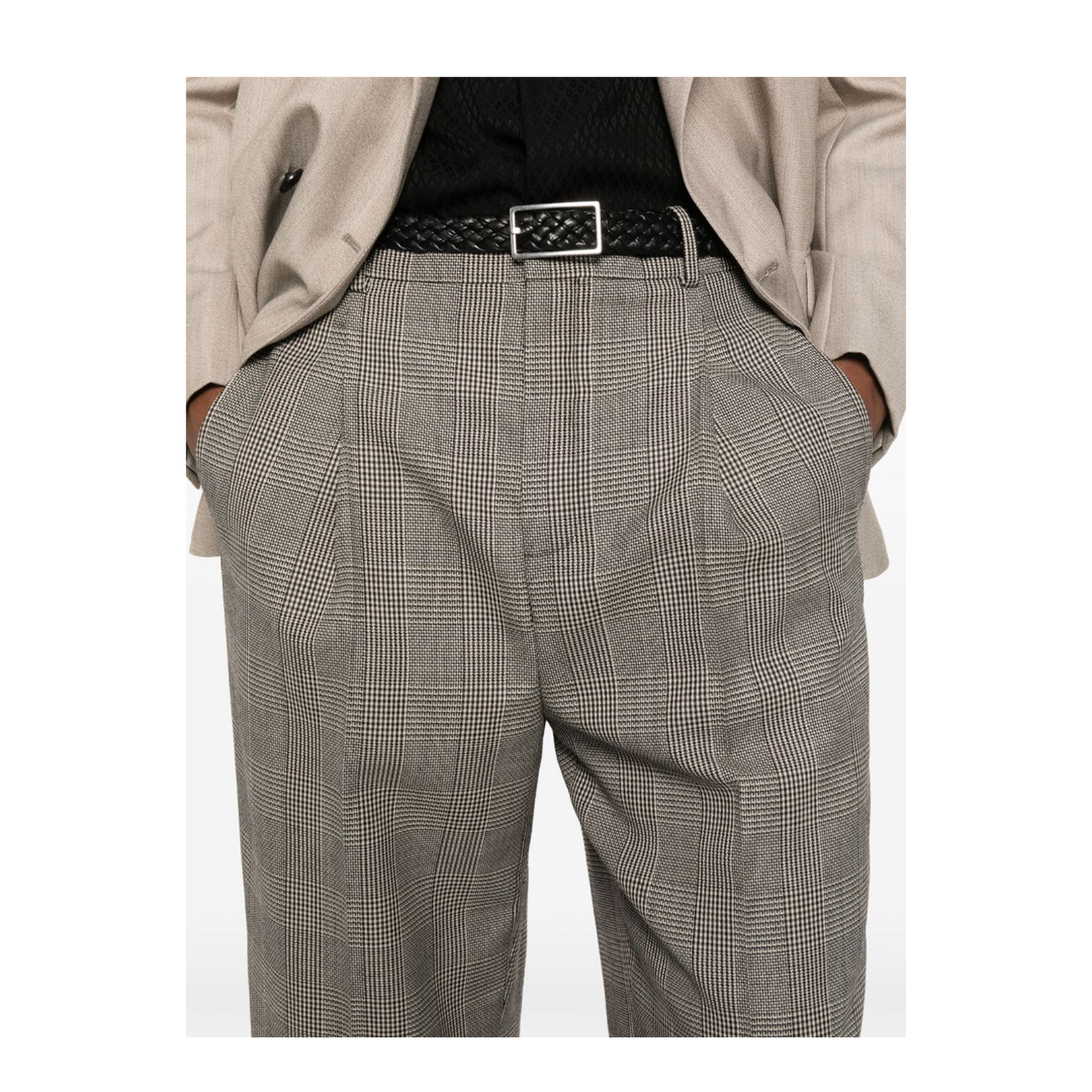 High-Waisted Pants in Prince of Wales Wool - Image 2