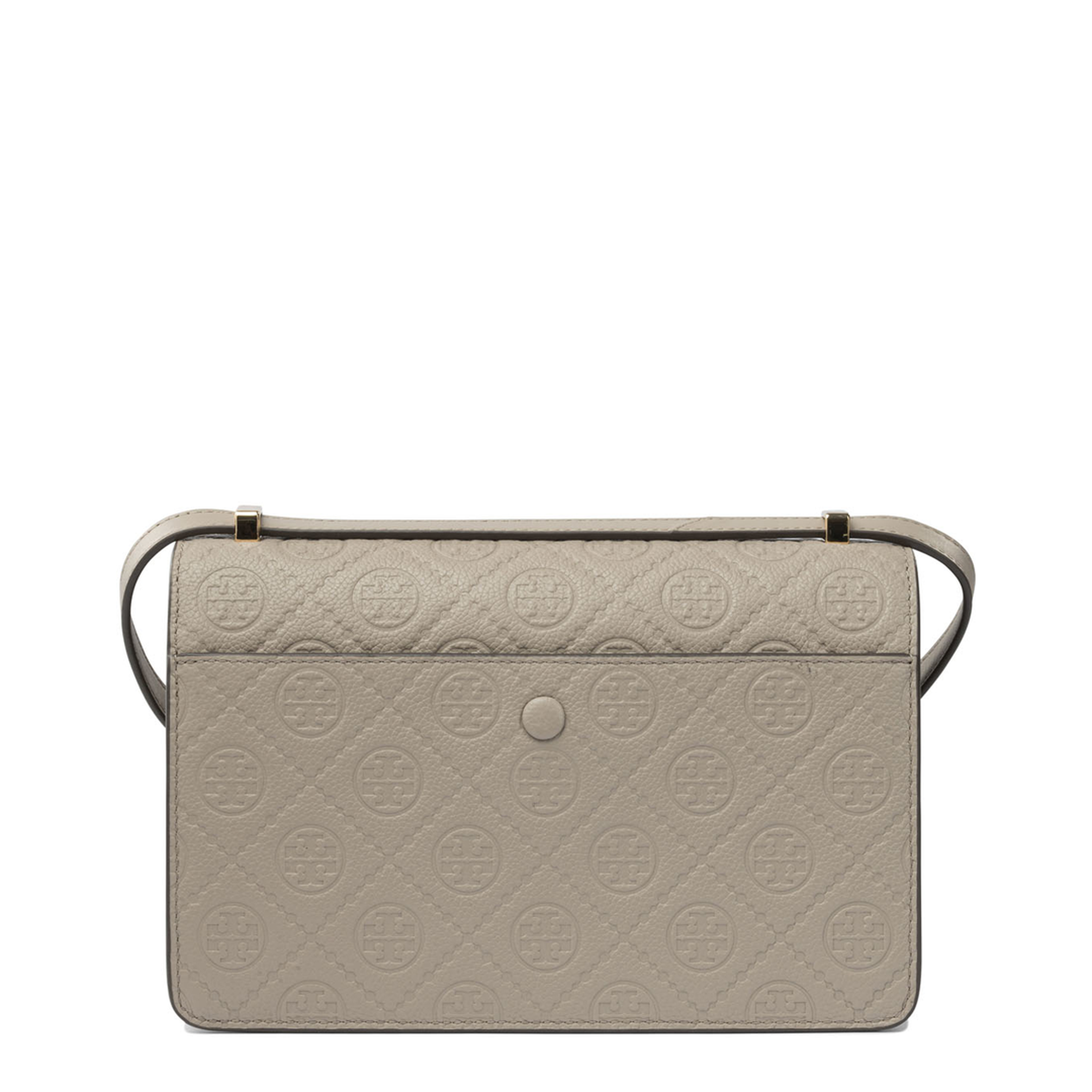 T Monogram Pebbled Leather Shoulder Bag - Chicory Brown - Image 3