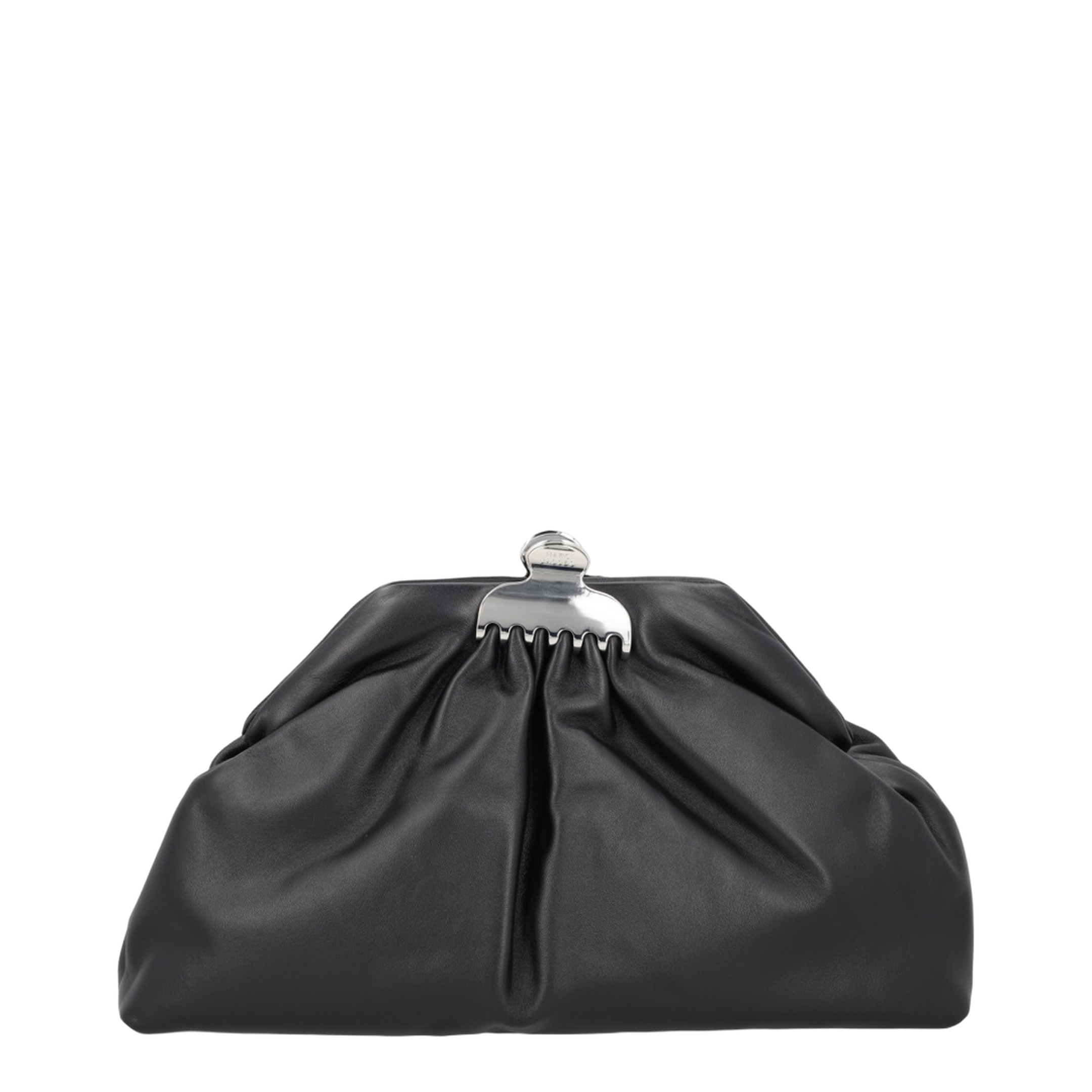 The Glam Clutch TU Smooth Leather Clutch - Black - Image 3
