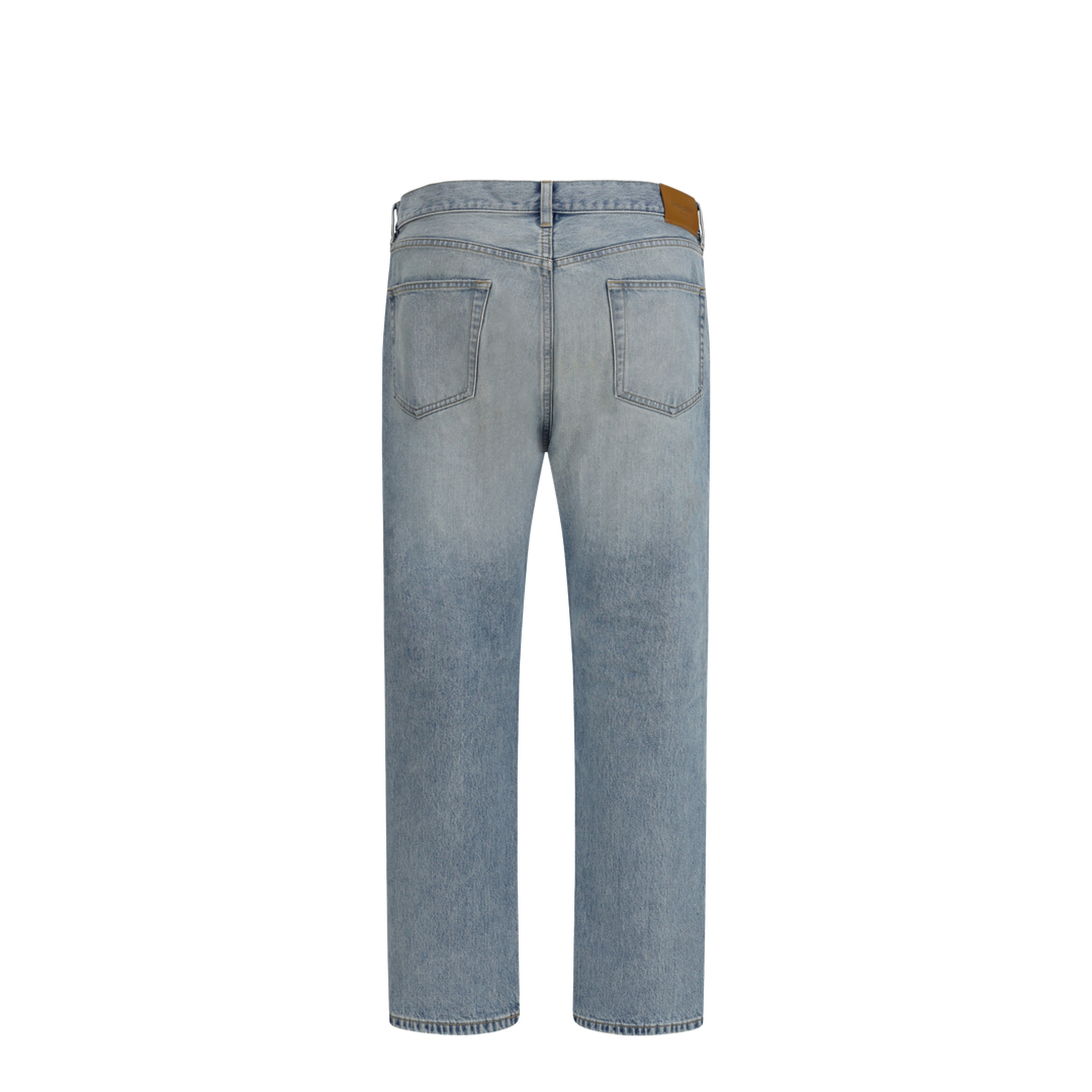 Cotton Denim Jeans with Stonewashed Finish - Image 2