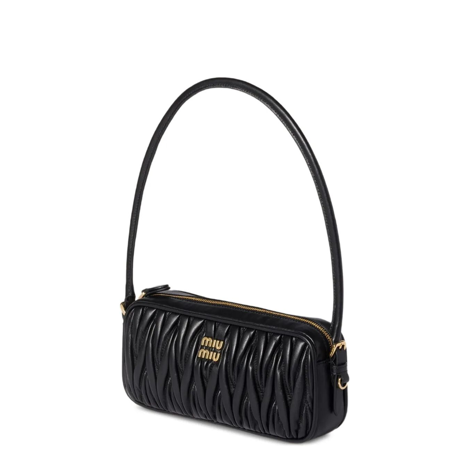 Black Matelassé Nappa Leather Pouch - Image 2