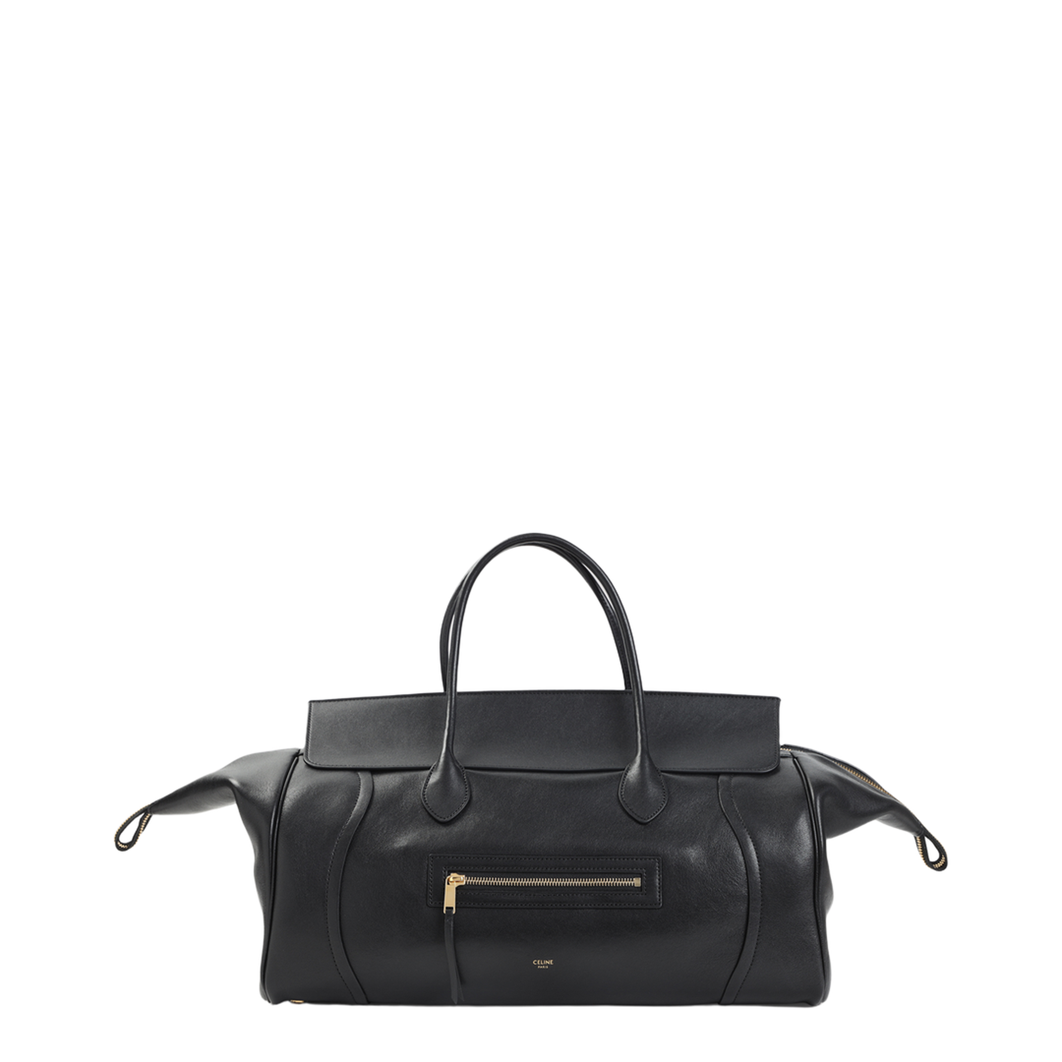 Large Luggage Calfskin Handbag - Black - Image 1