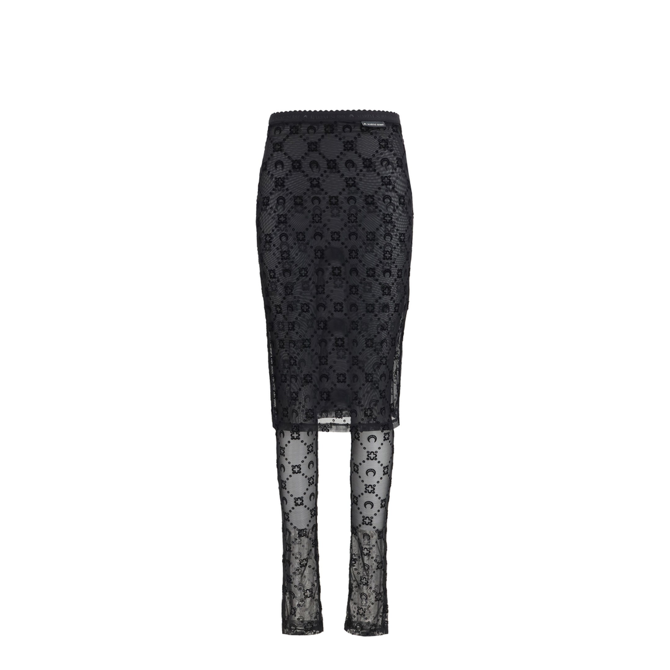 Moonogram Mesh Flock Pant-Skirt - Image 1