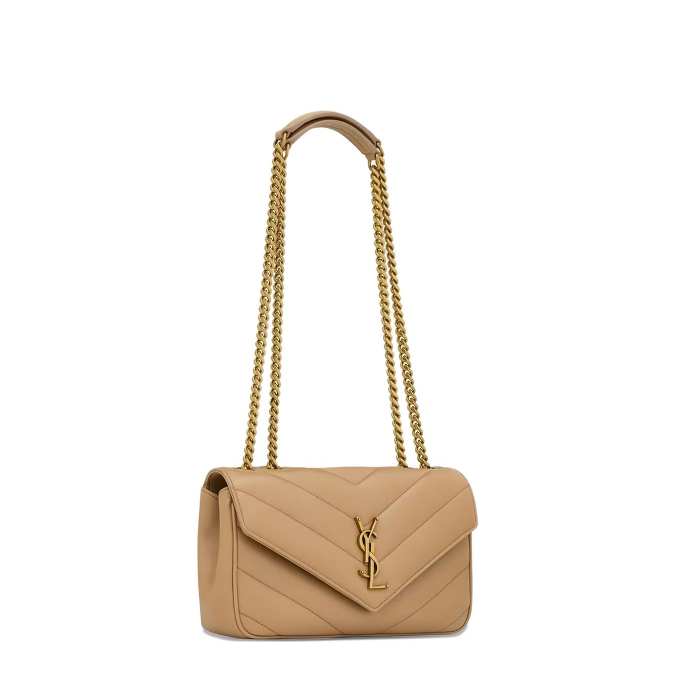 Loulou Small Matelassé Lambskin Crossbody Bag - Natural Tan - Image 3