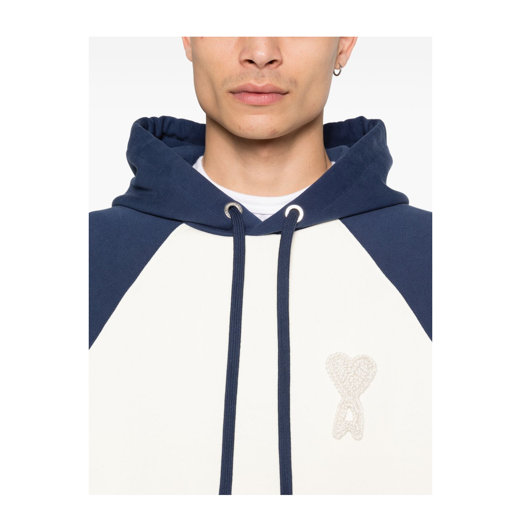 Hoodie in Cream/Blue - Image 2