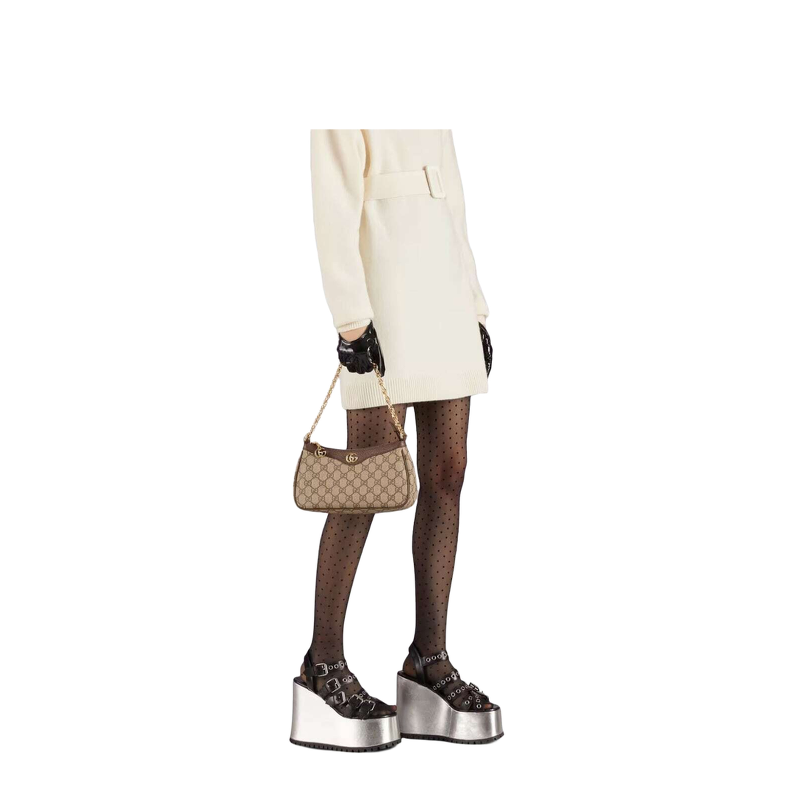 Ophidia Mini Leather Bag - Brown - Image 5