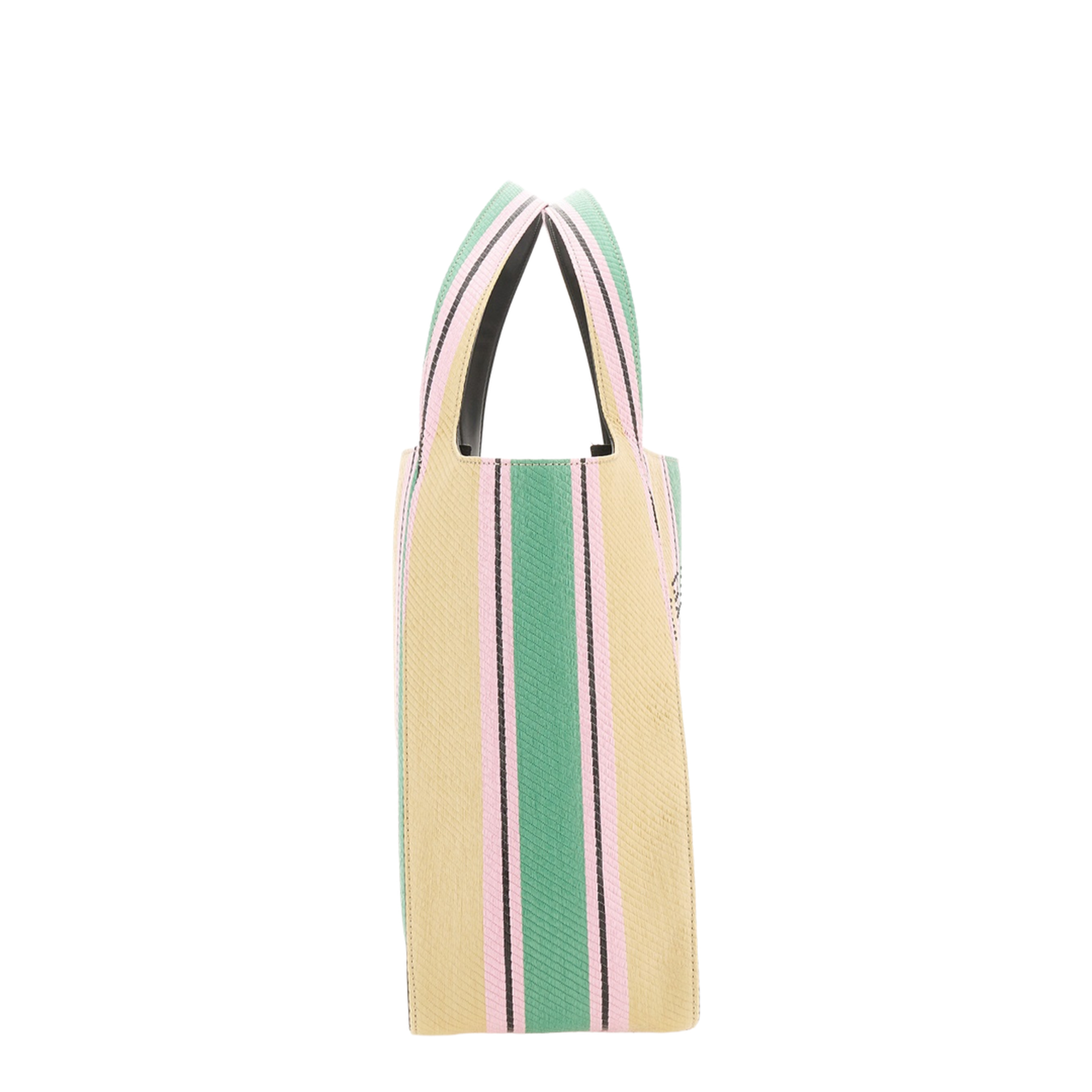 Stella Logo Striped Raffia Tote Bag - Multicolour - Image 4