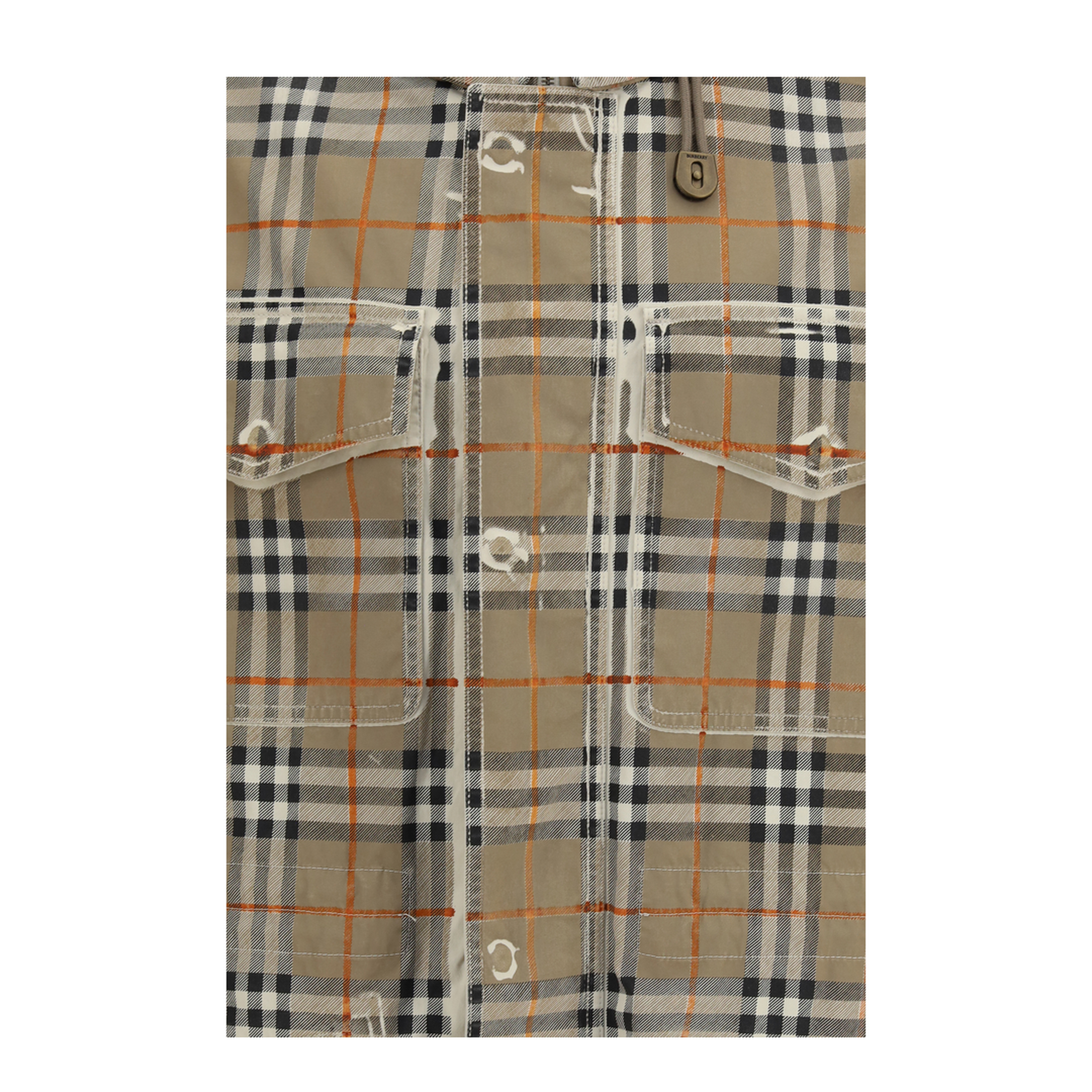 Gabardine Parka with Faded Check Print - Image 3