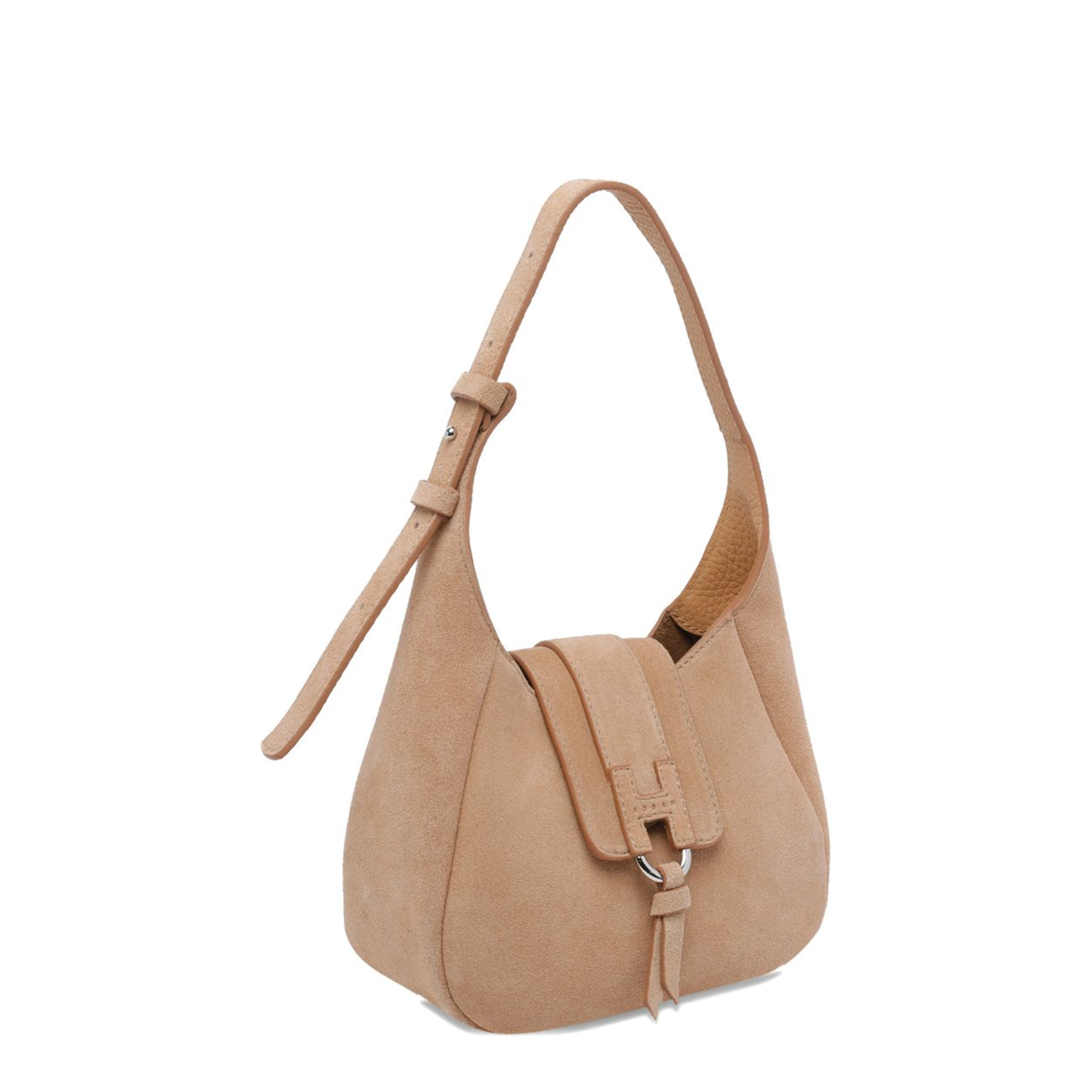 Trend Mini Suede Leather Hobo Bag - Beige - Image 3