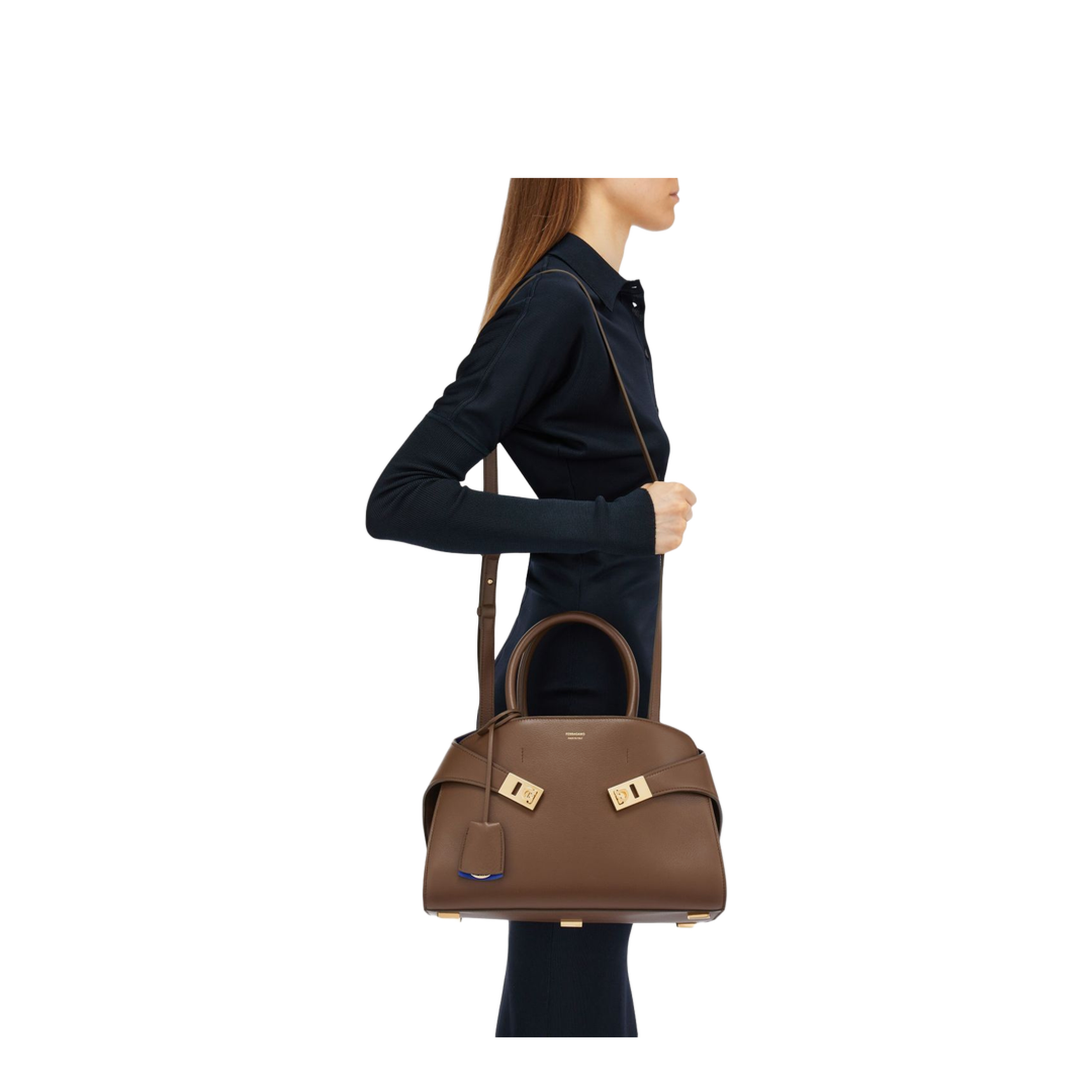 Small Leather Hug Tote Bag - Image 5