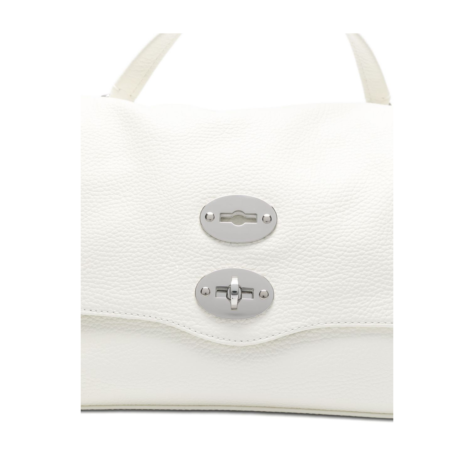 Postina Small Tumbled Leather Messenger Bag - Bianco Latte - Image 2