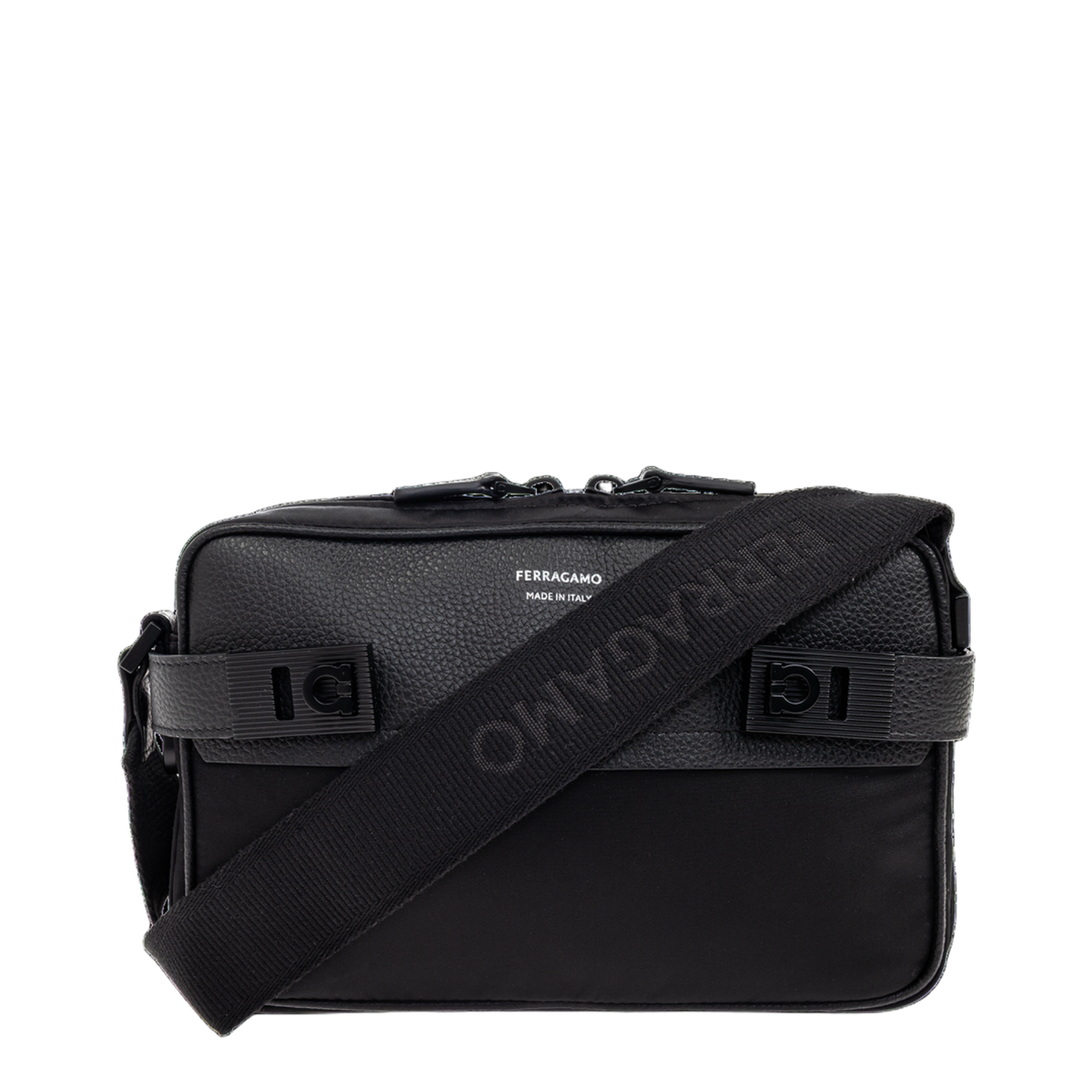 Twins Nylon Crossbody Bag - Nero - Image 1
