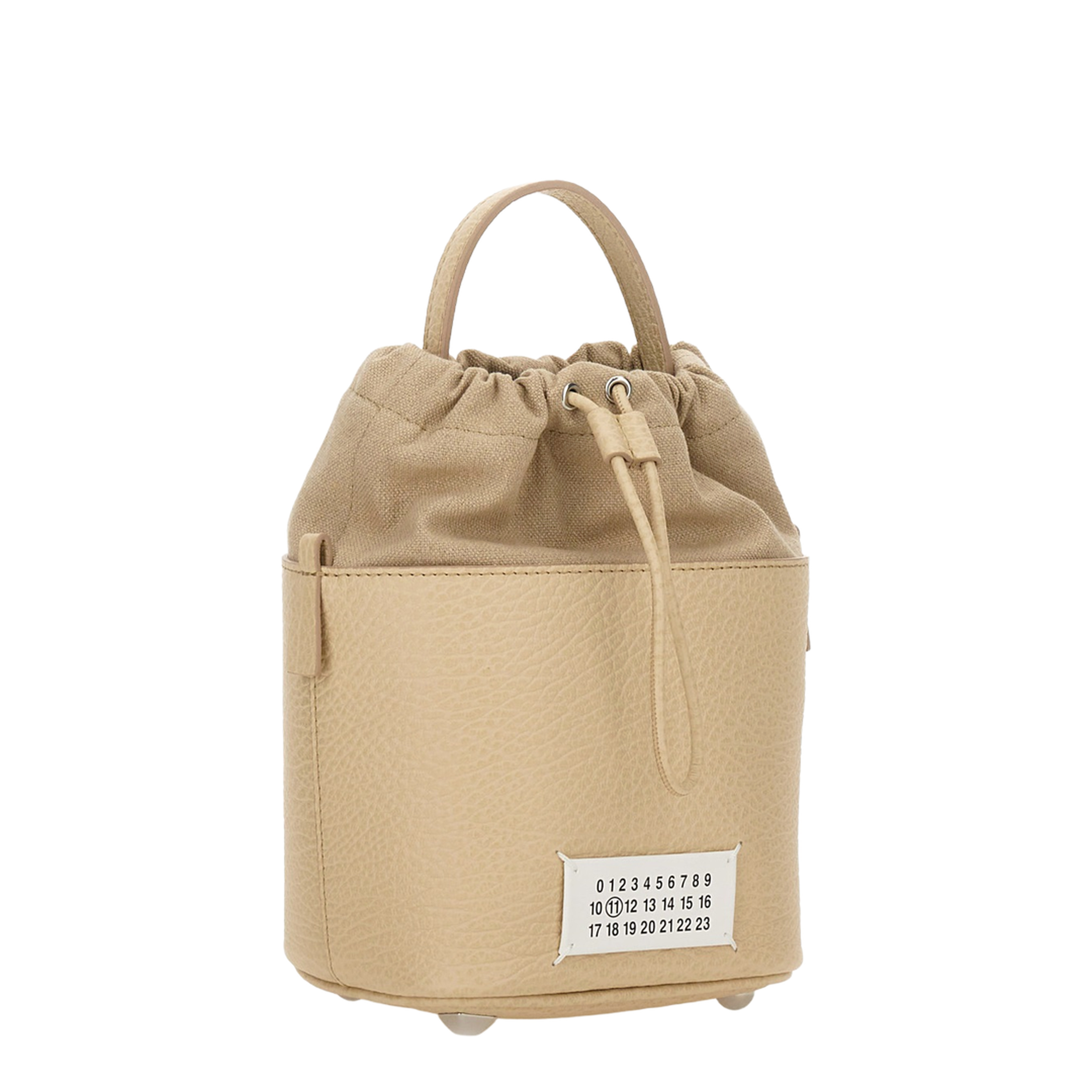 5AC Small Calf Leather Drawstring Bucket Bag - Taupe Brown - Image 3