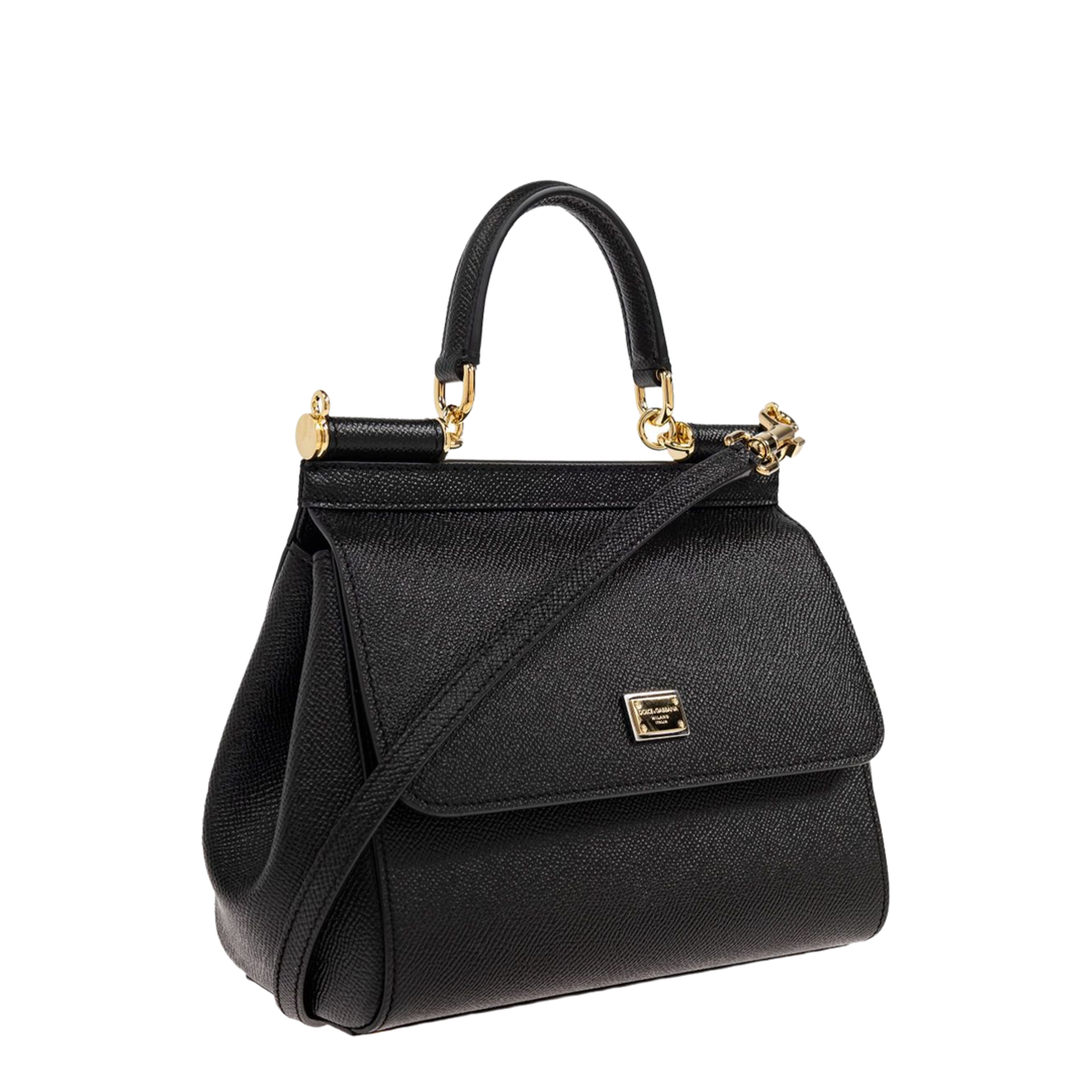 Medium Sicily Handbag in Black - Image 3