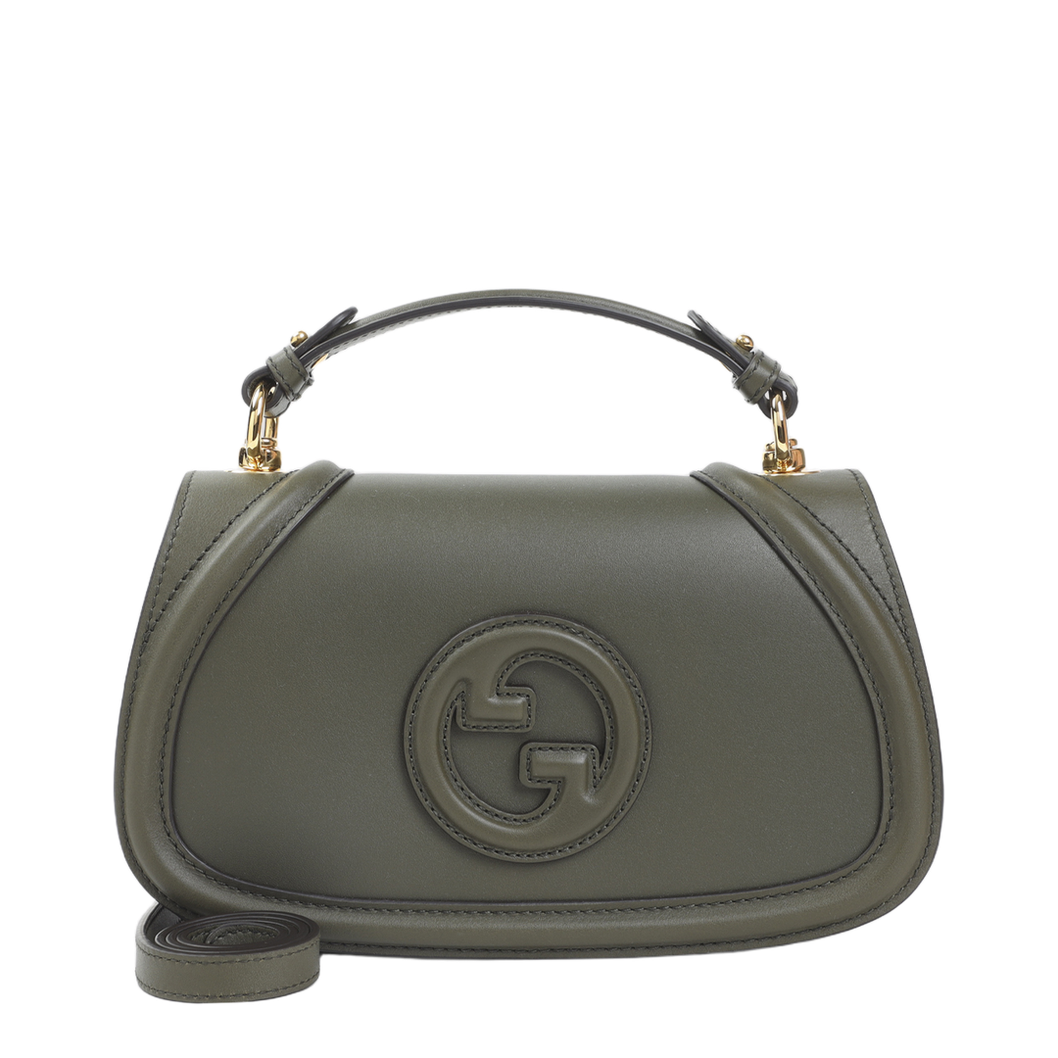 Blondie Medium Smooth Leather Top Handle Bag - Forest Green - Image 3