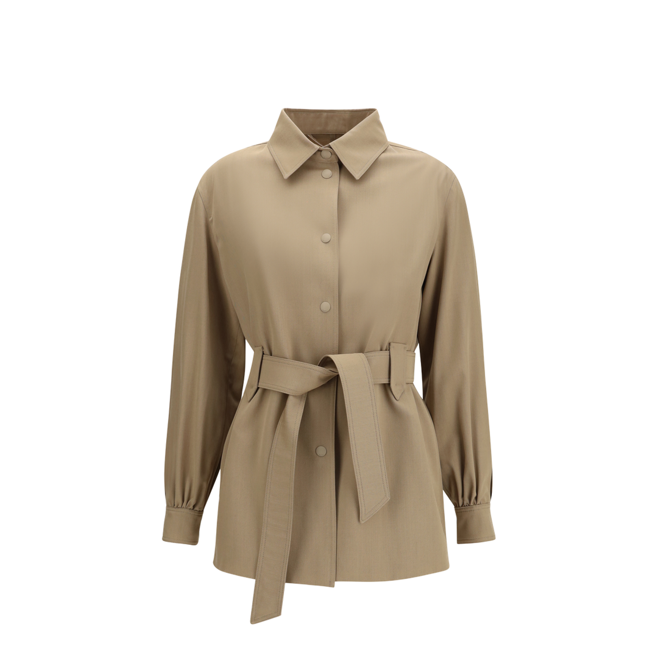 Wool Jacket-shirt with Belt - Image 1